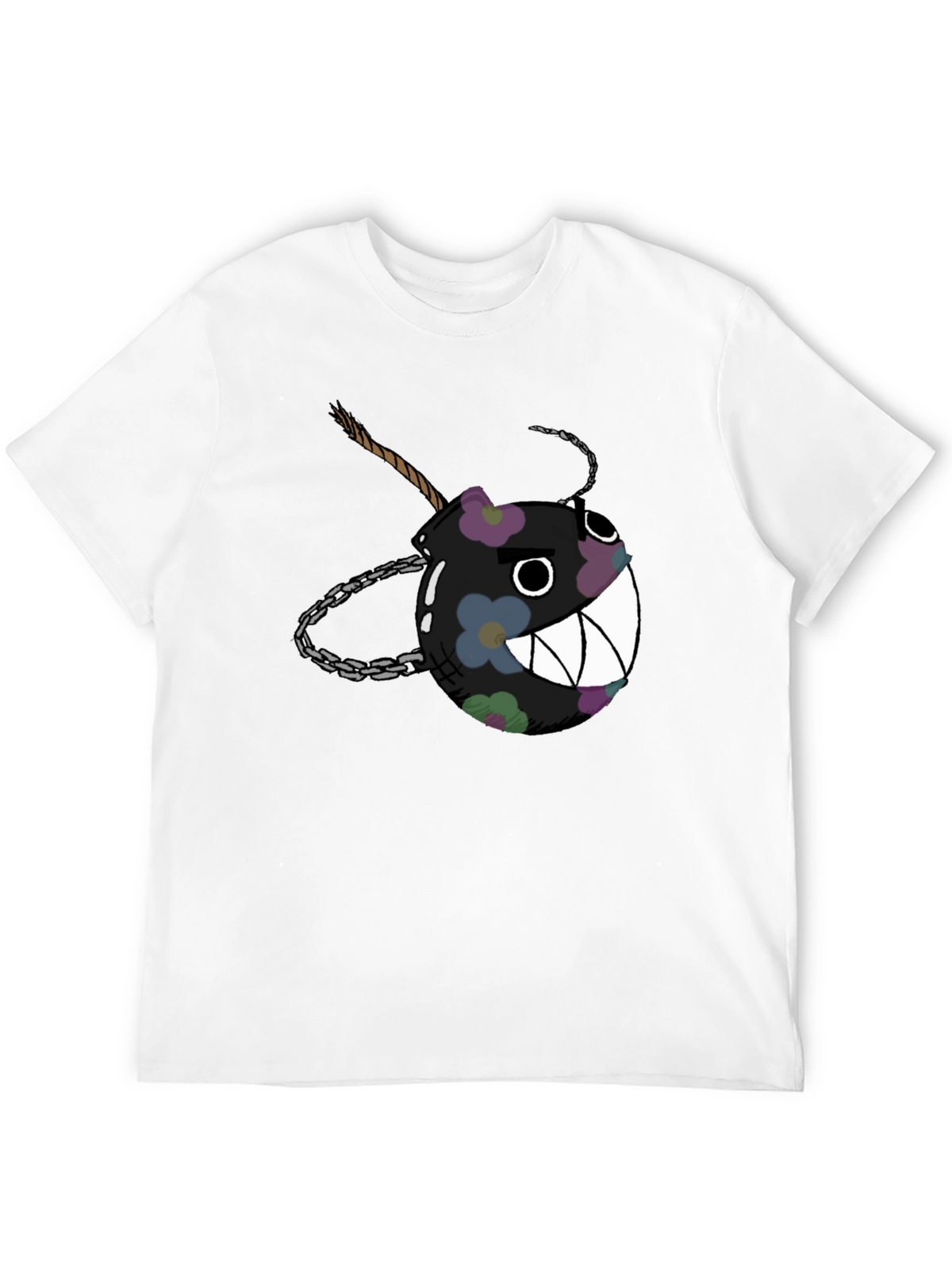 Floral Bomb Graphic Tee - Casual Black T-Shirt