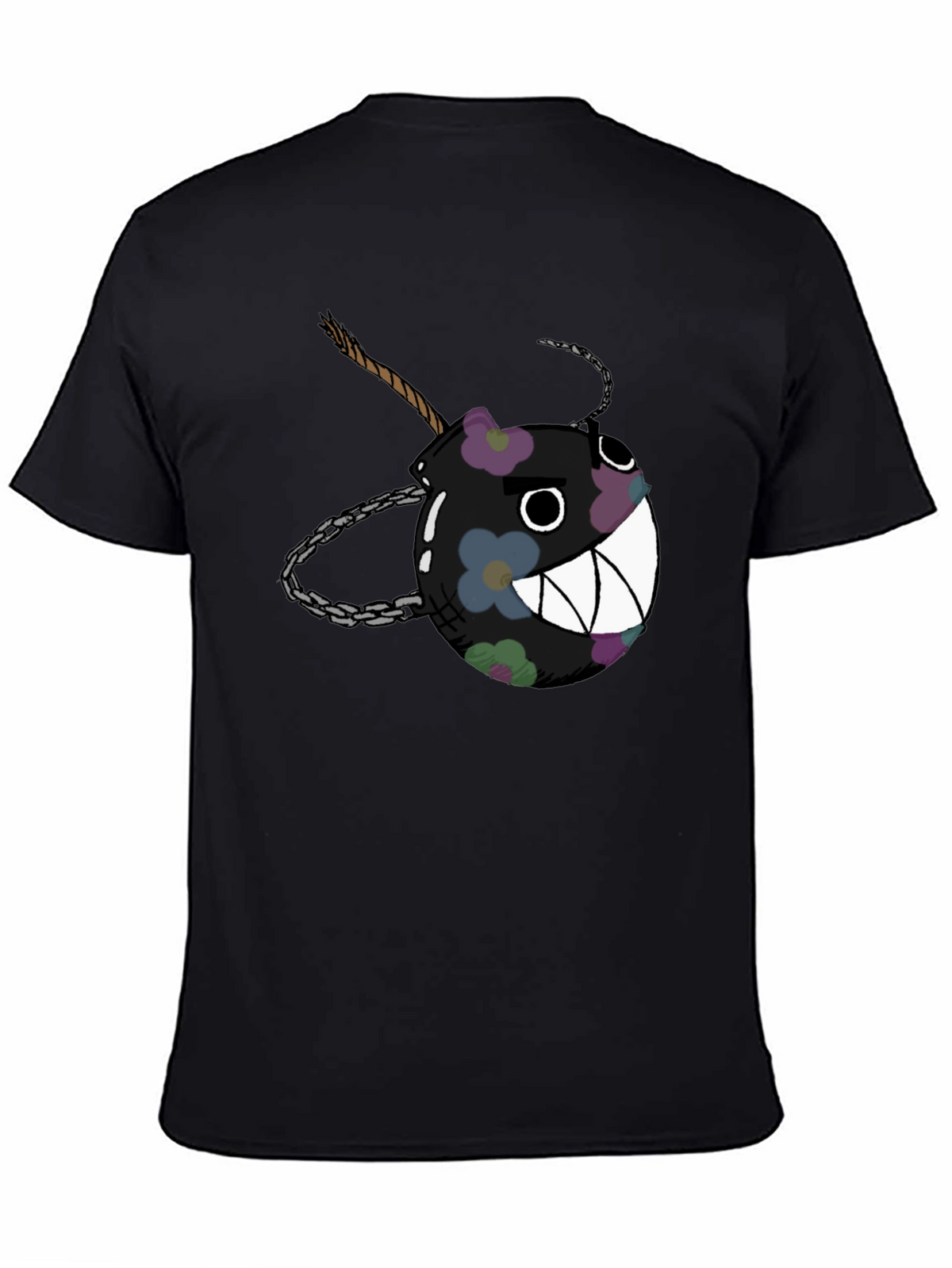 Floral Bomb Graphic Tee - Casual Black T-Shirt