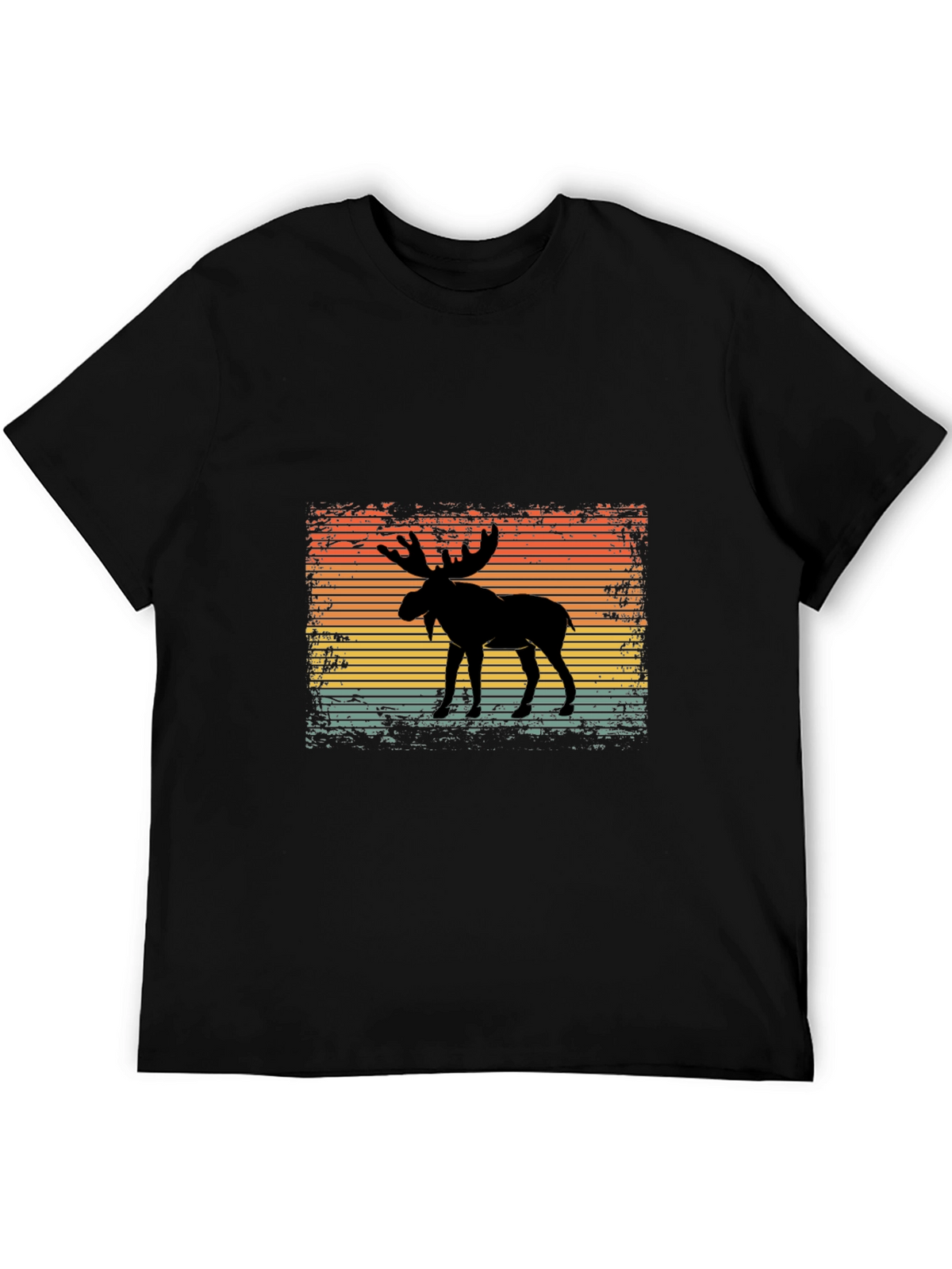 Moose Silhouette Sunset Graphic Tee