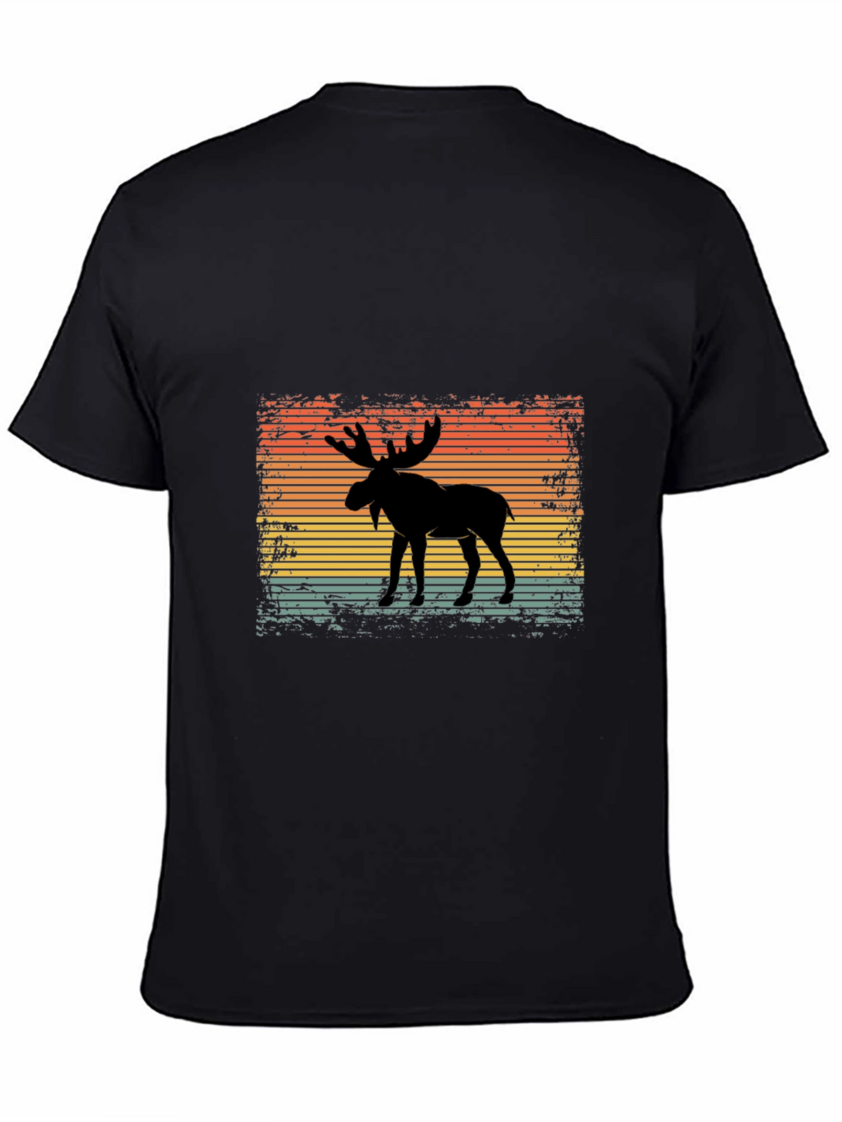 Moose Silhouette Sunset Graphic Tee