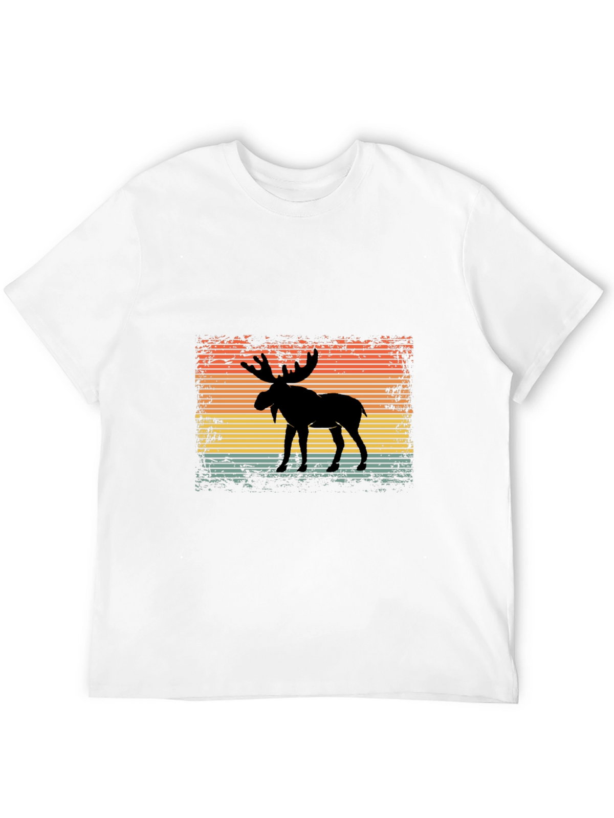 Moose Silhouette Sunset Graphic Tee