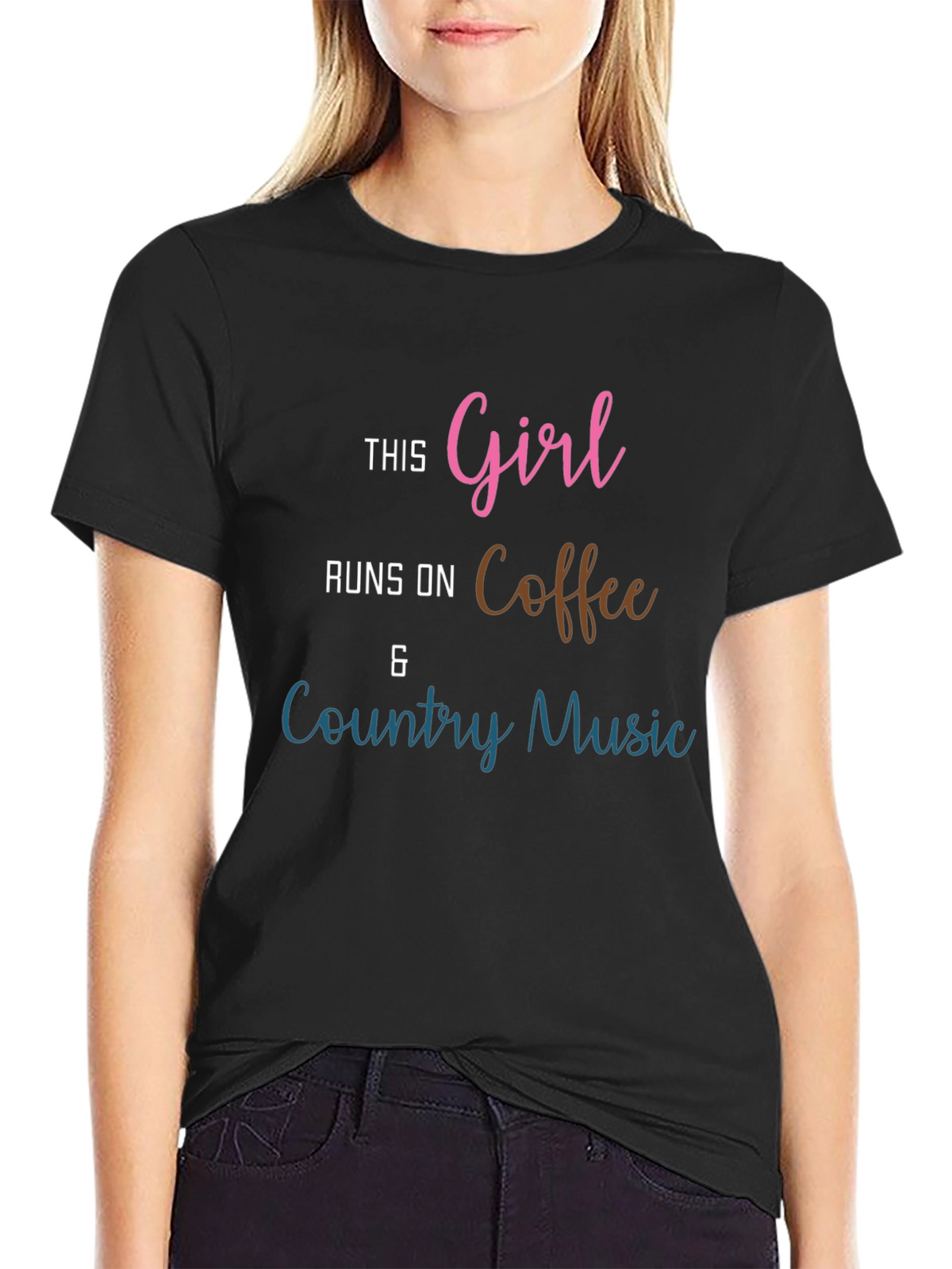 Girl Runs on Coffee & Country Music T-Shirt