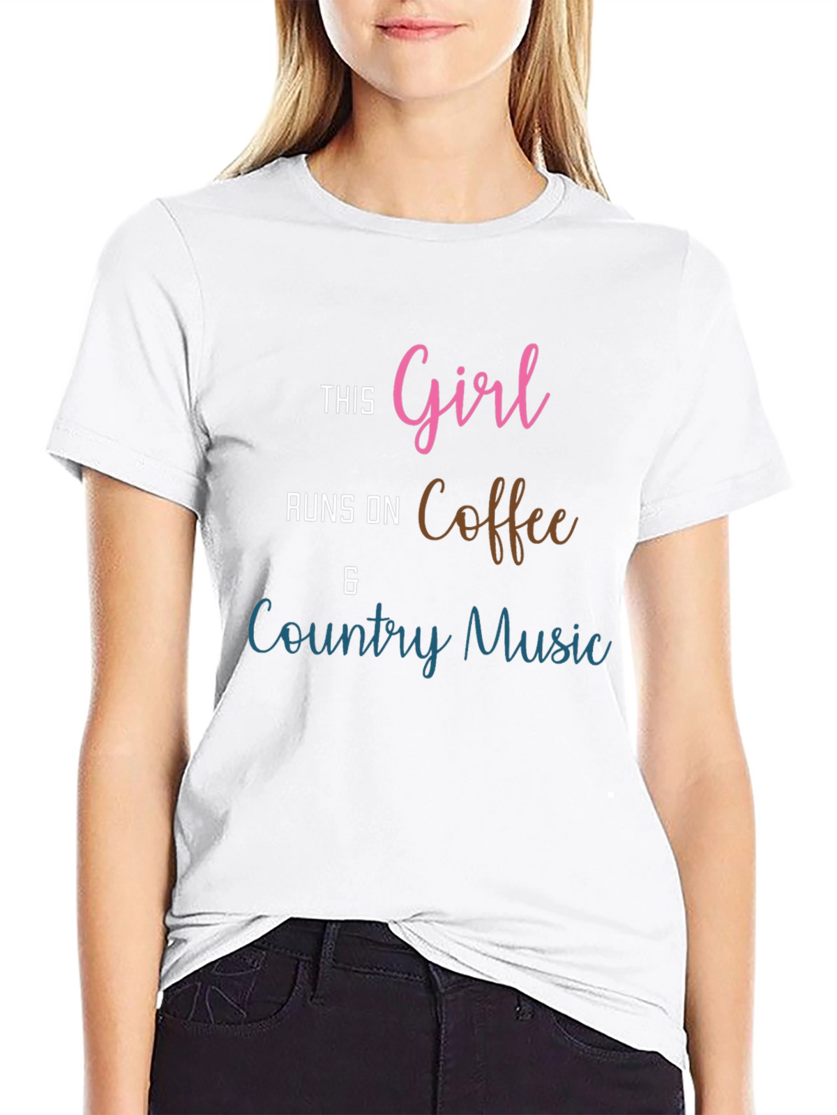 Girl Runs on Coffee & Country Music T-Shirt