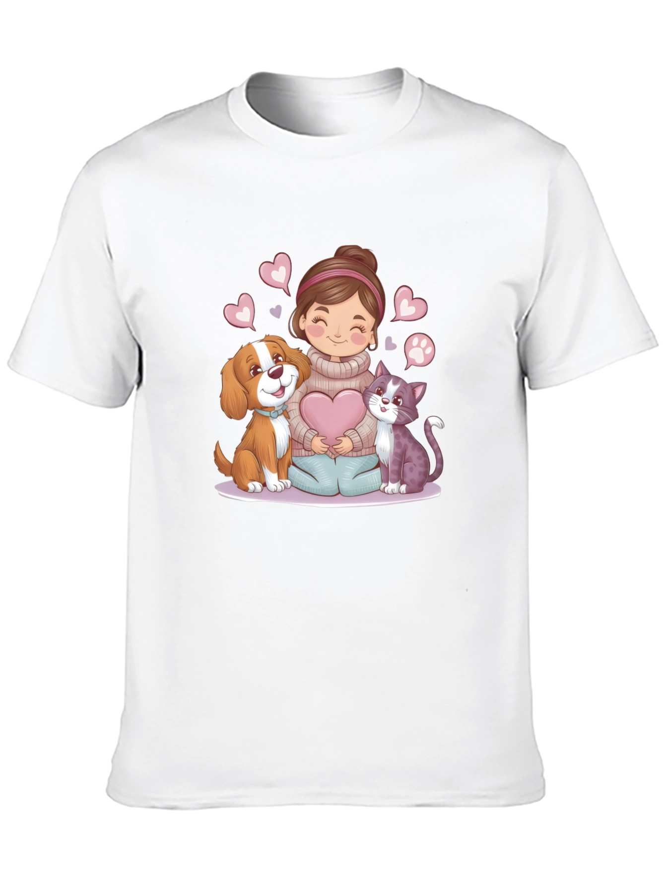 Cute Cartoon Pet Lover T-Shirt