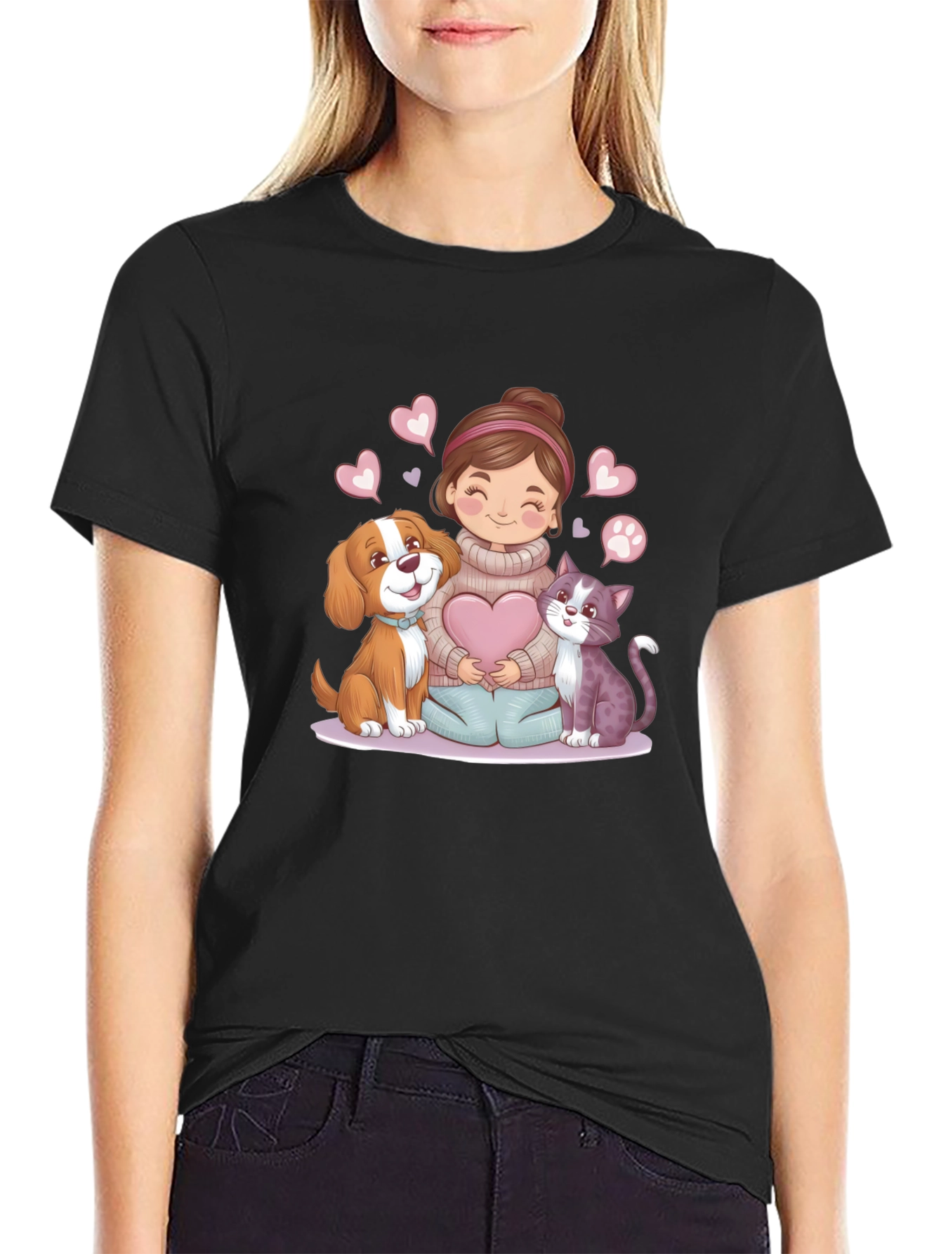 Cute Cartoon Pet Lover T-Shirt