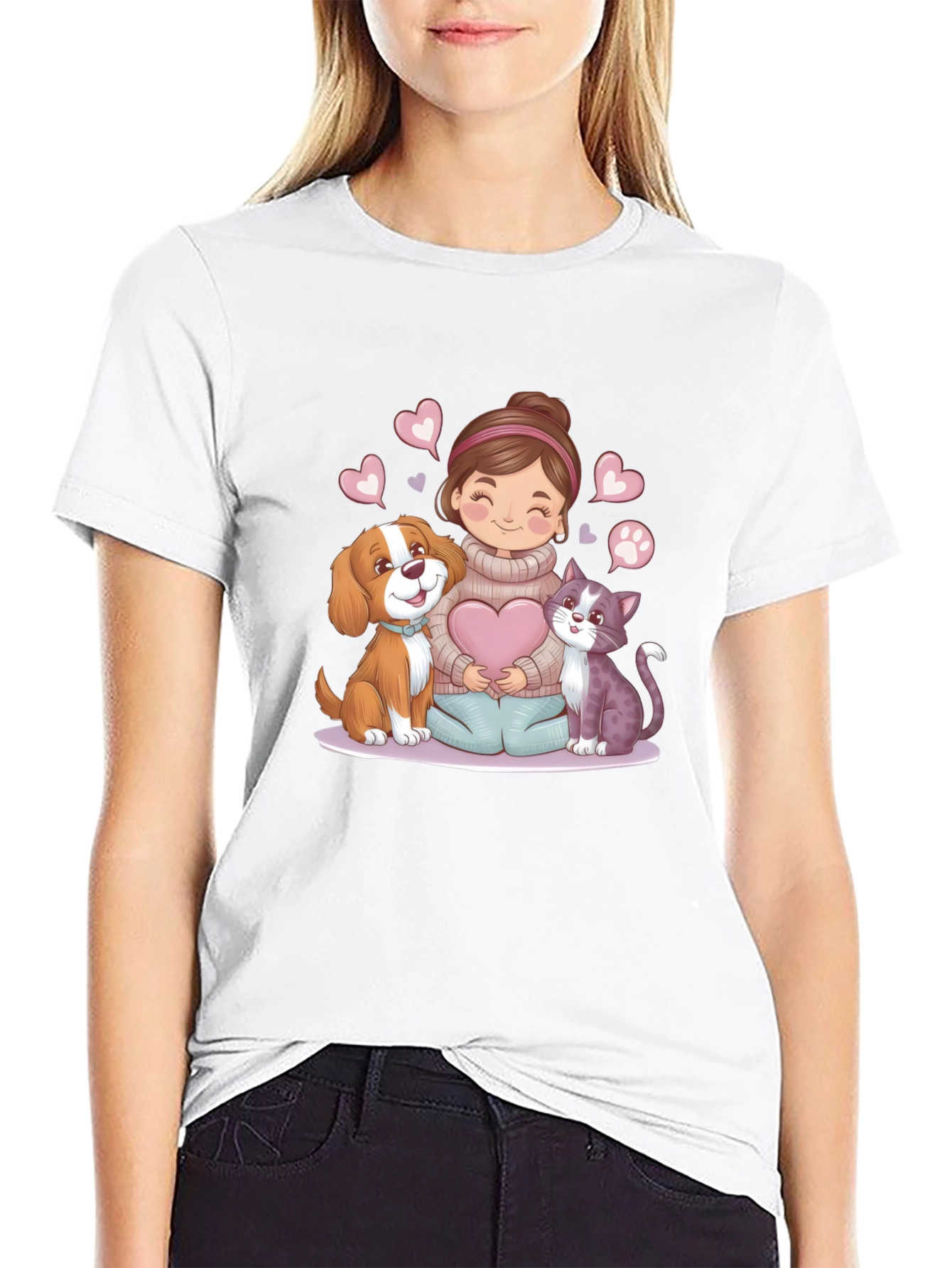 Cute Cartoon Pet Lover T-Shirt