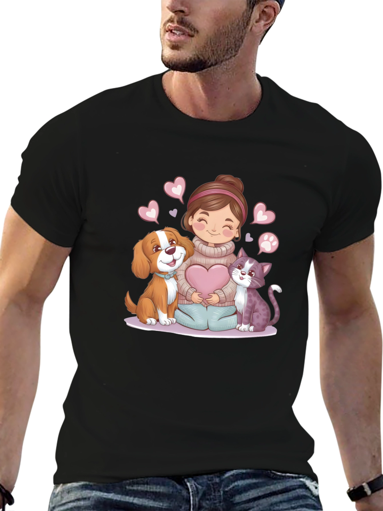 Cute Cartoon Pet Lover T-Shirt