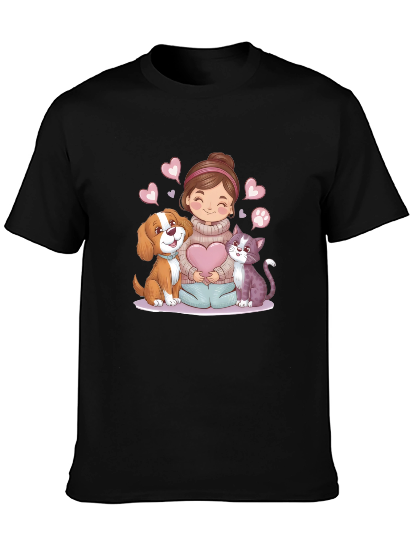 Cute Cartoon Pet Lover T-Shirt