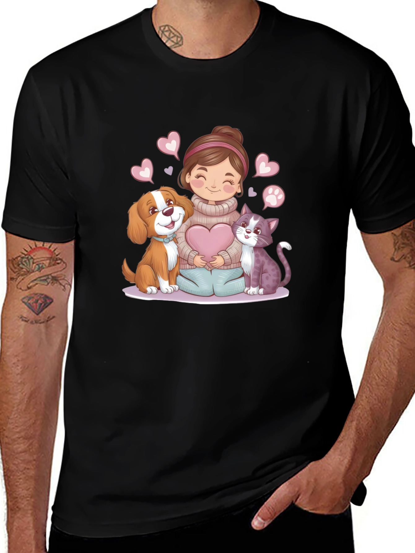 Cute Cartoon Pet Lover T-Shirt