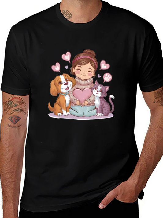 Cute Cartoon Pet Lover T-Shirt