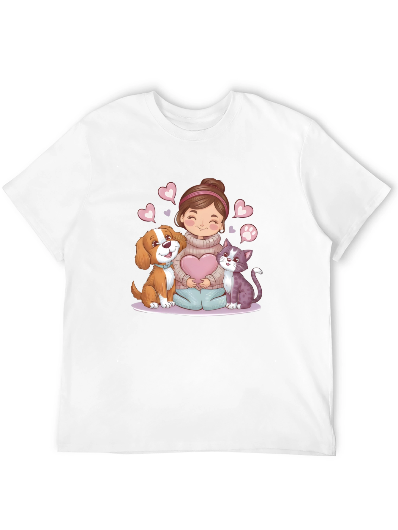 Cute Cartoon Pet Lover T-Shirt
