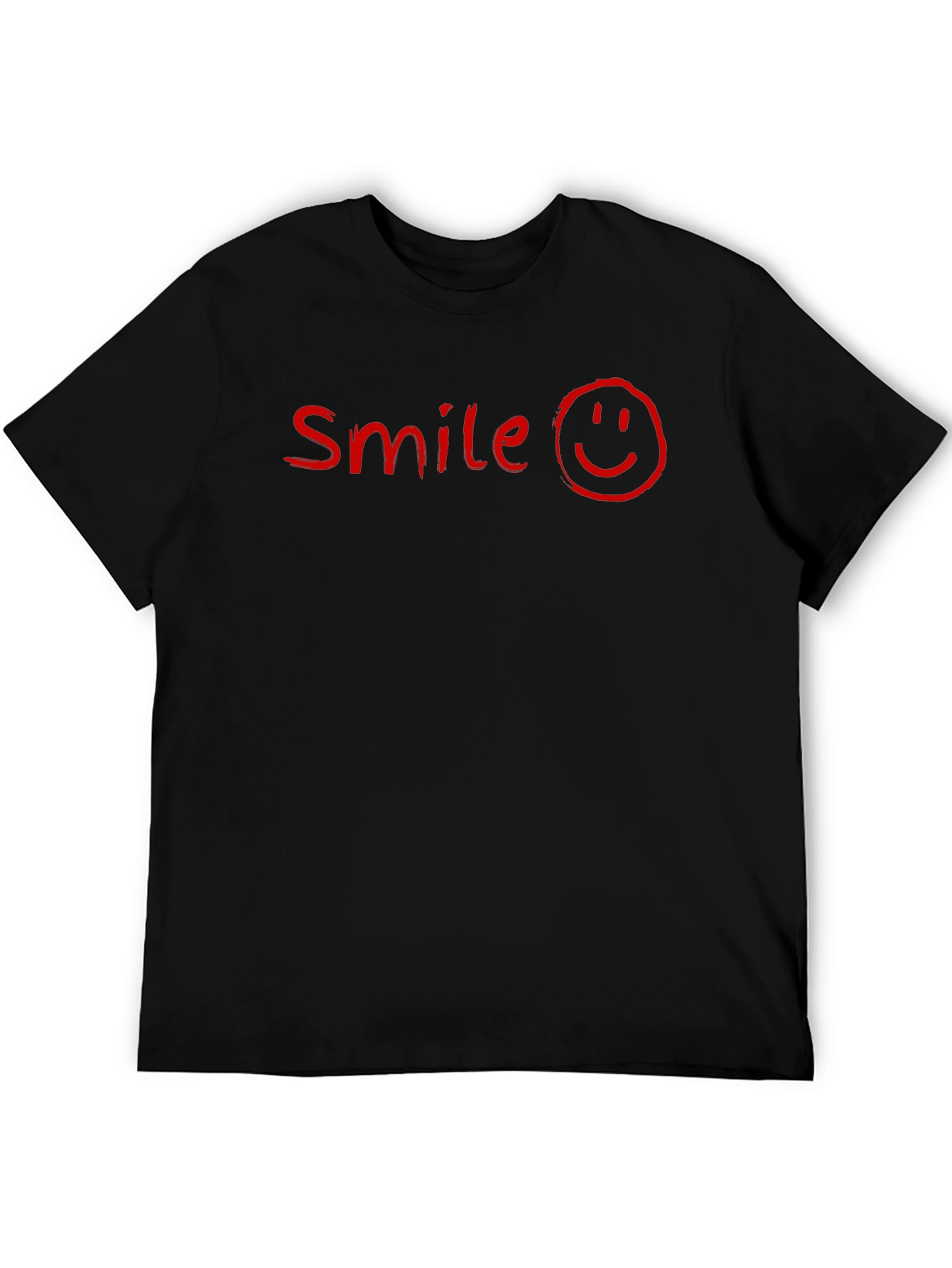 Smile Graphic Print Black T-Shirt