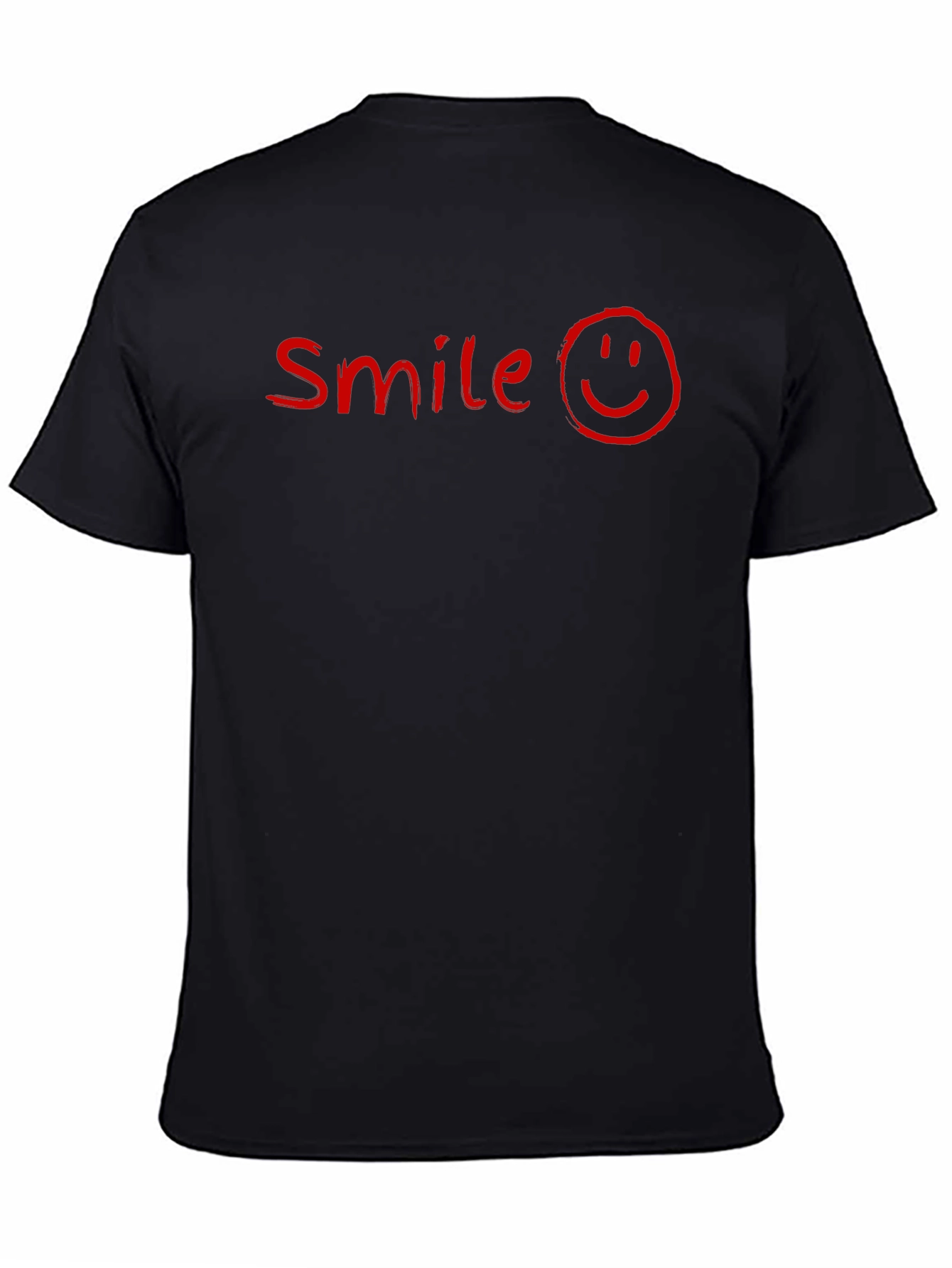 Smile Graphic Print Black T-Shirt