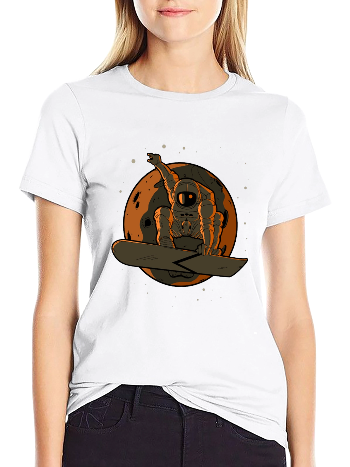 Astronaut Snowboarder Graphic T-Shirt