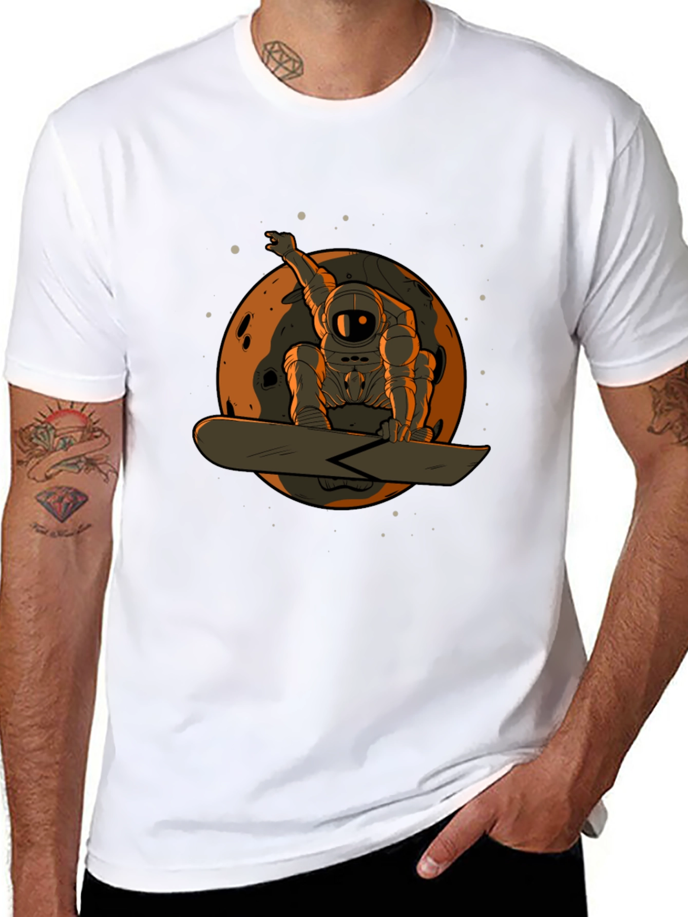 Astronaut Snowboarder Graphic T-Shirt
