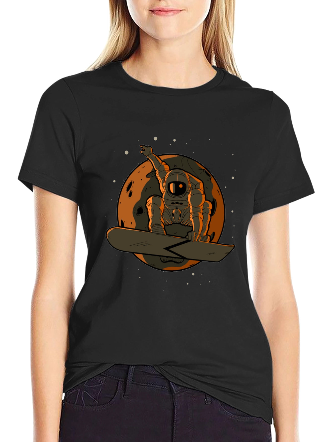 Astronaut Snowboarder Graphic T-Shirt