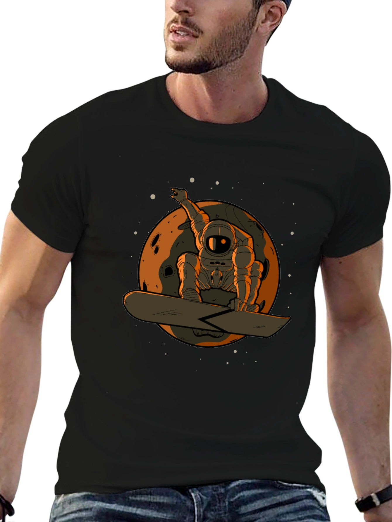 Astronaut Snowboarder Graphic T-Shirt