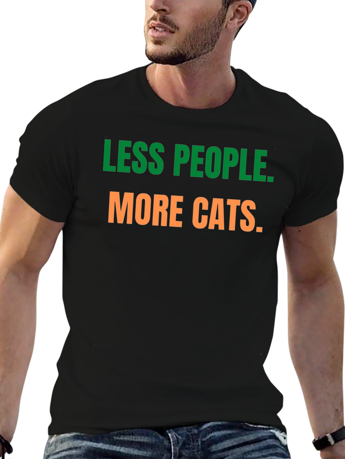 Less People More Cats Graphic Tee