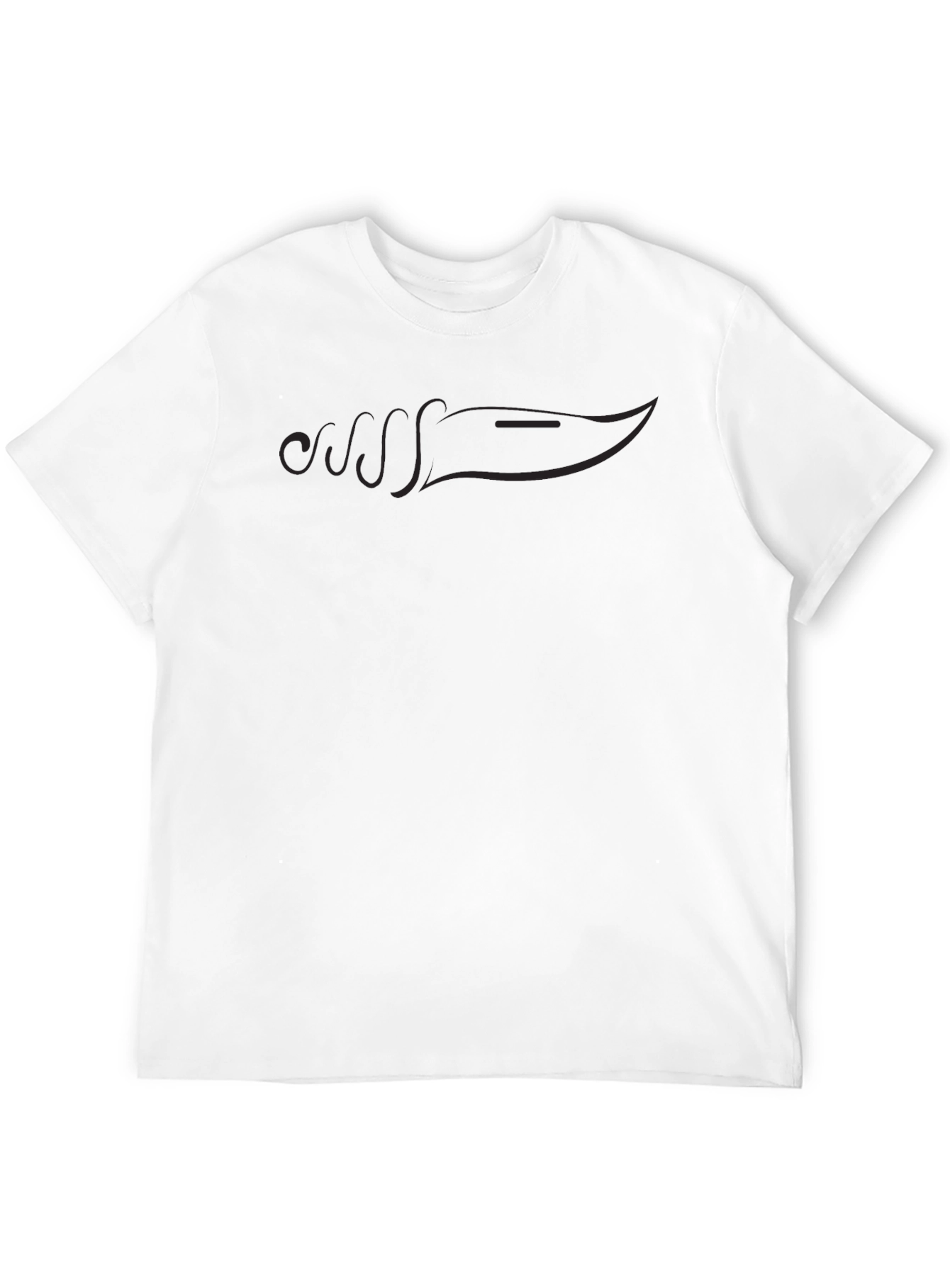 Stealthy Black Knife Graphic Tee - Modern Style