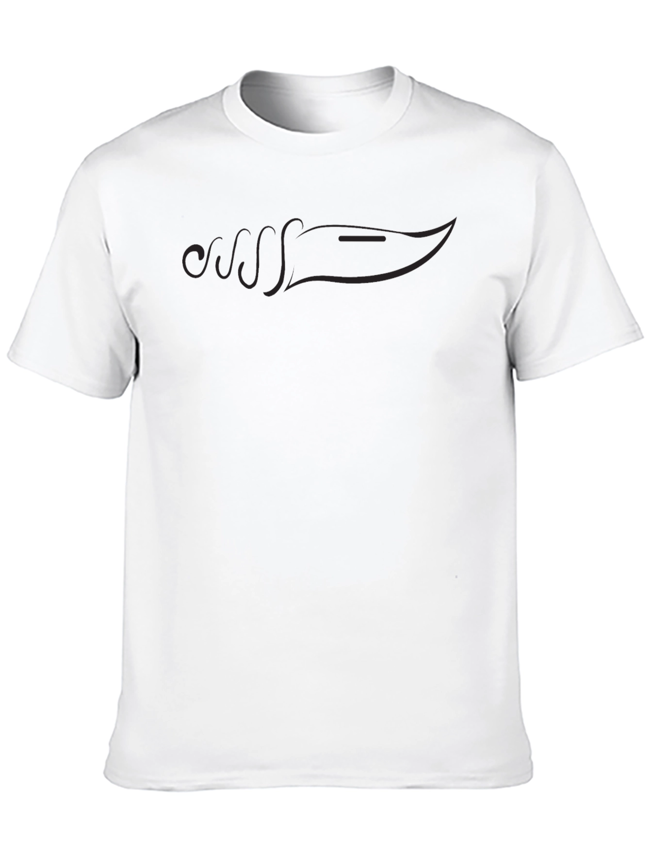 Stealthy Black Knife Graphic Tee - Modern Style