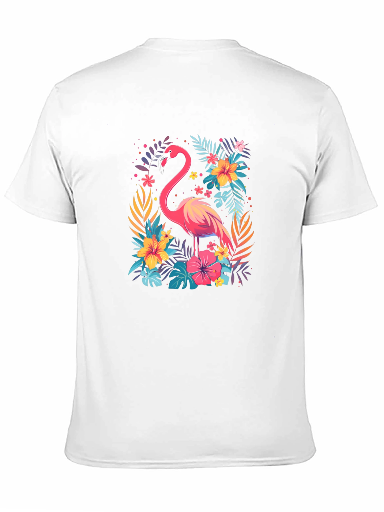 Tropical Flamingo Graphic Tee - Stylish Black T-Shirt