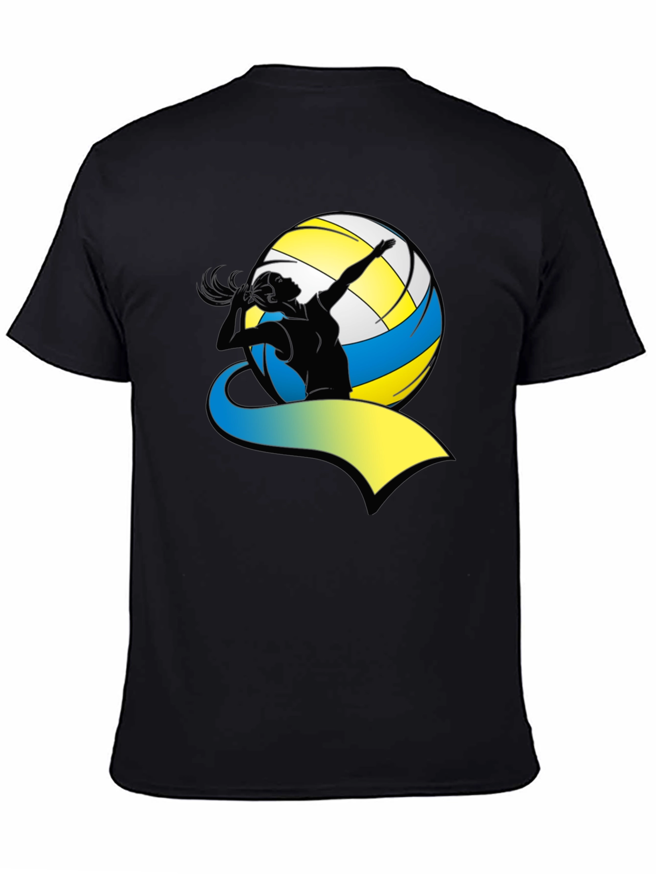 Volleyball Player Graphic Tee - Black
