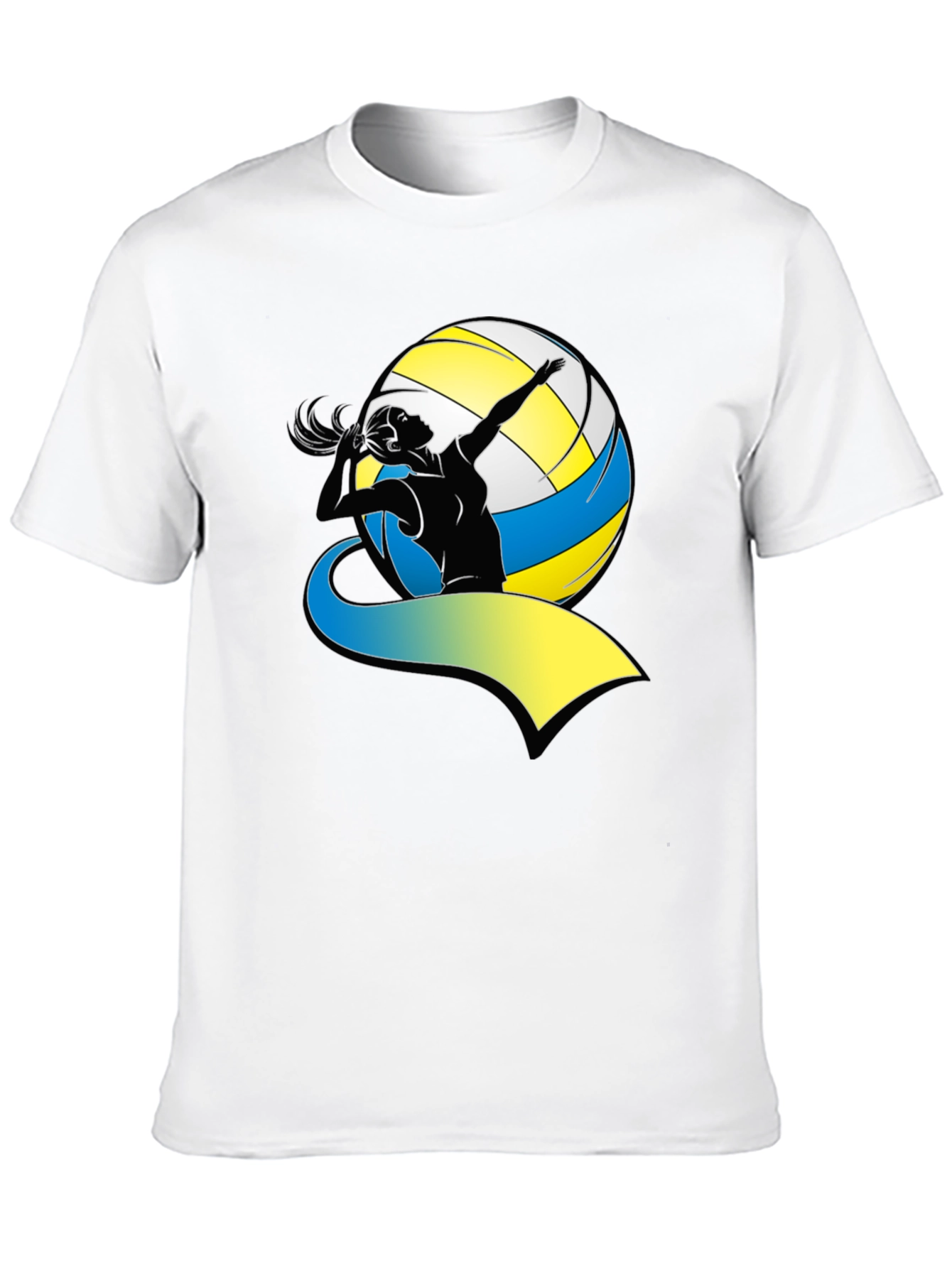 Volleyball Player Graphic Tee - Black
