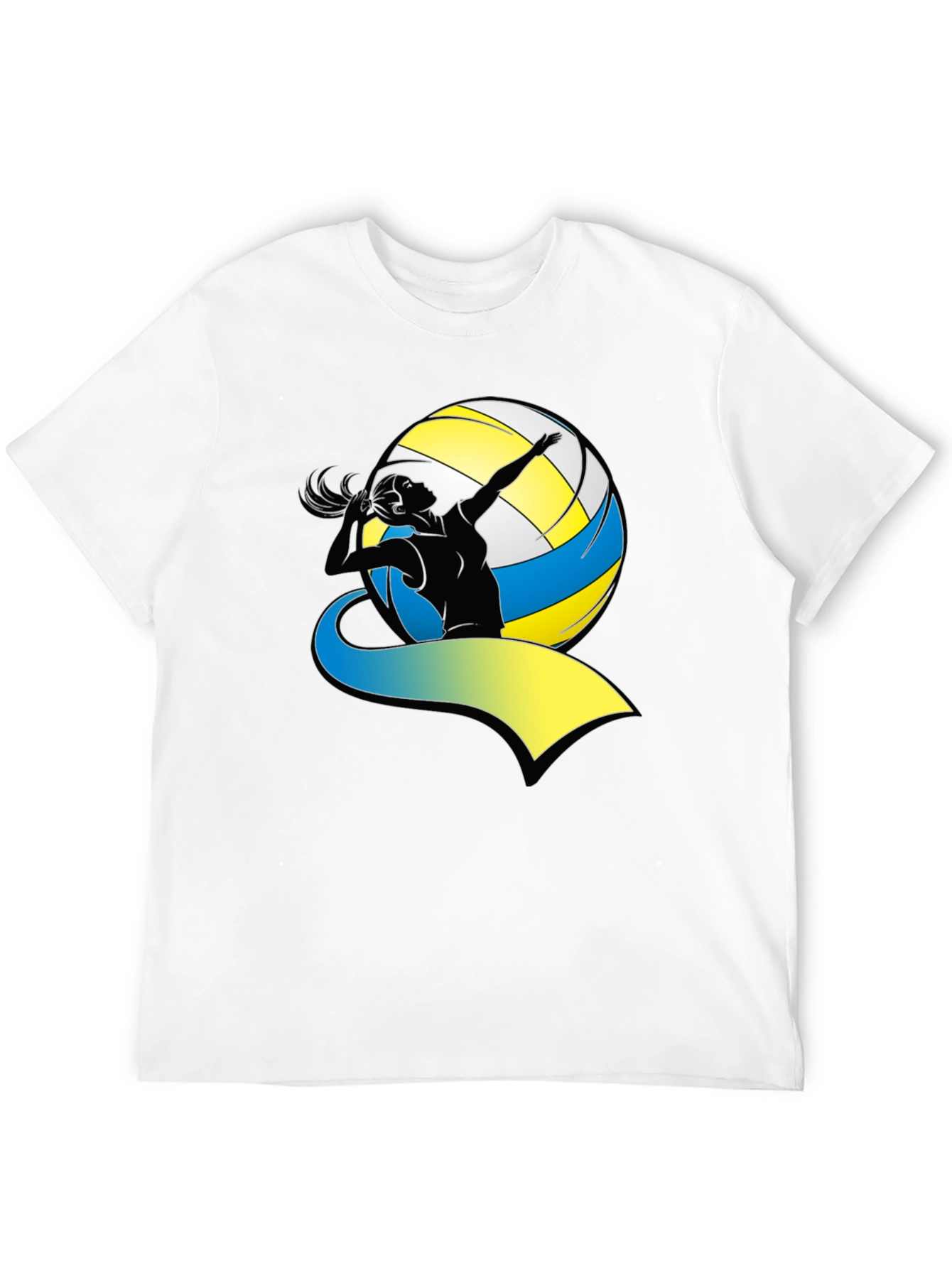 Volleyball Player Graphic Tee - Black