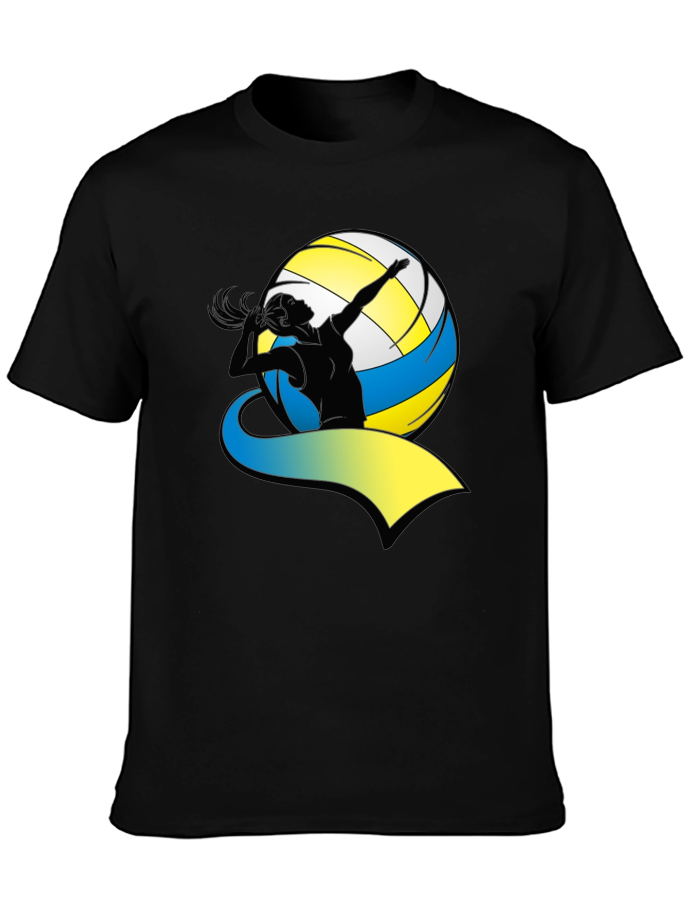 Volleyball Player Graphic Tee - Black