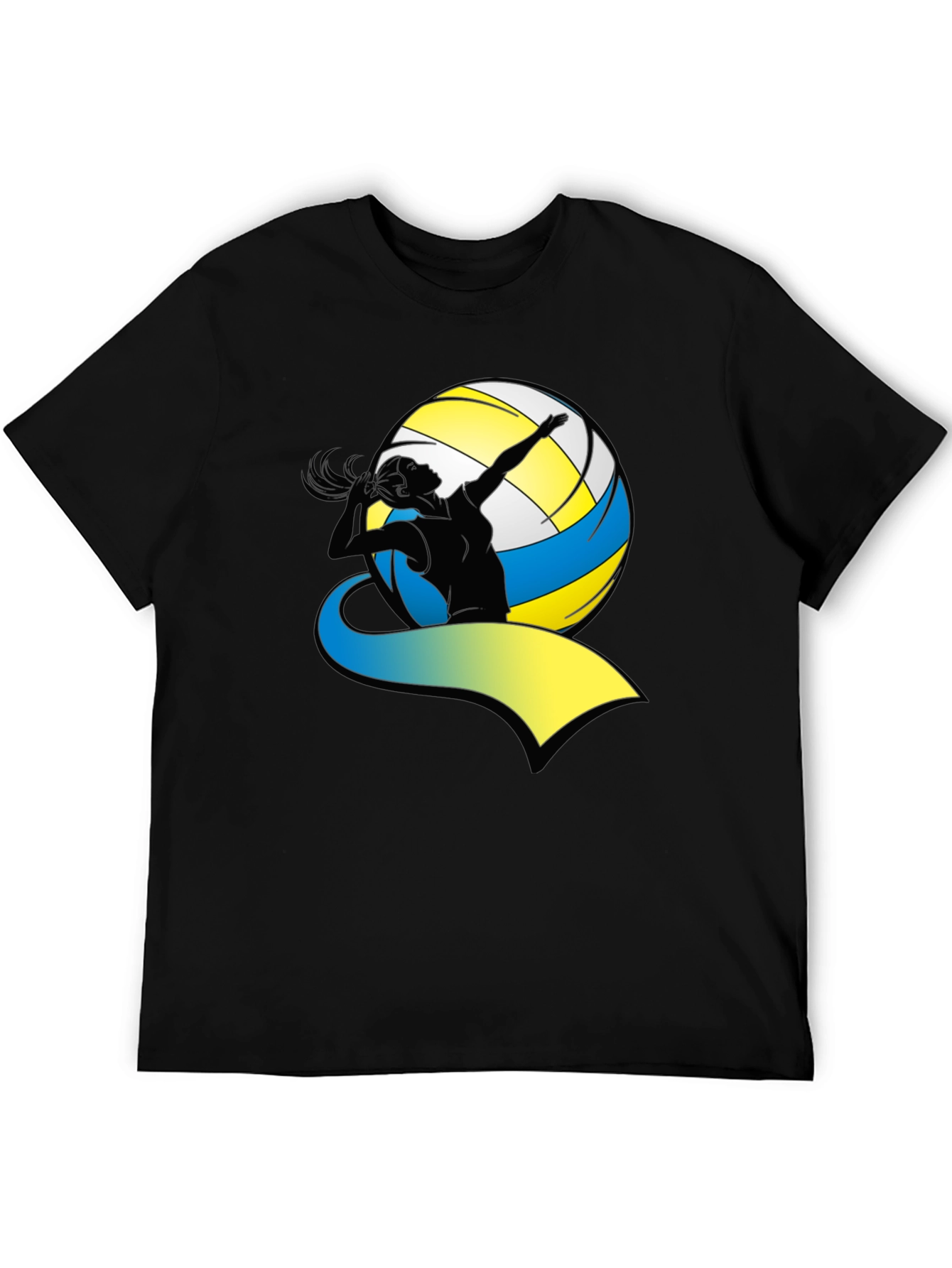 Volleyball Player Graphic Tee - Black