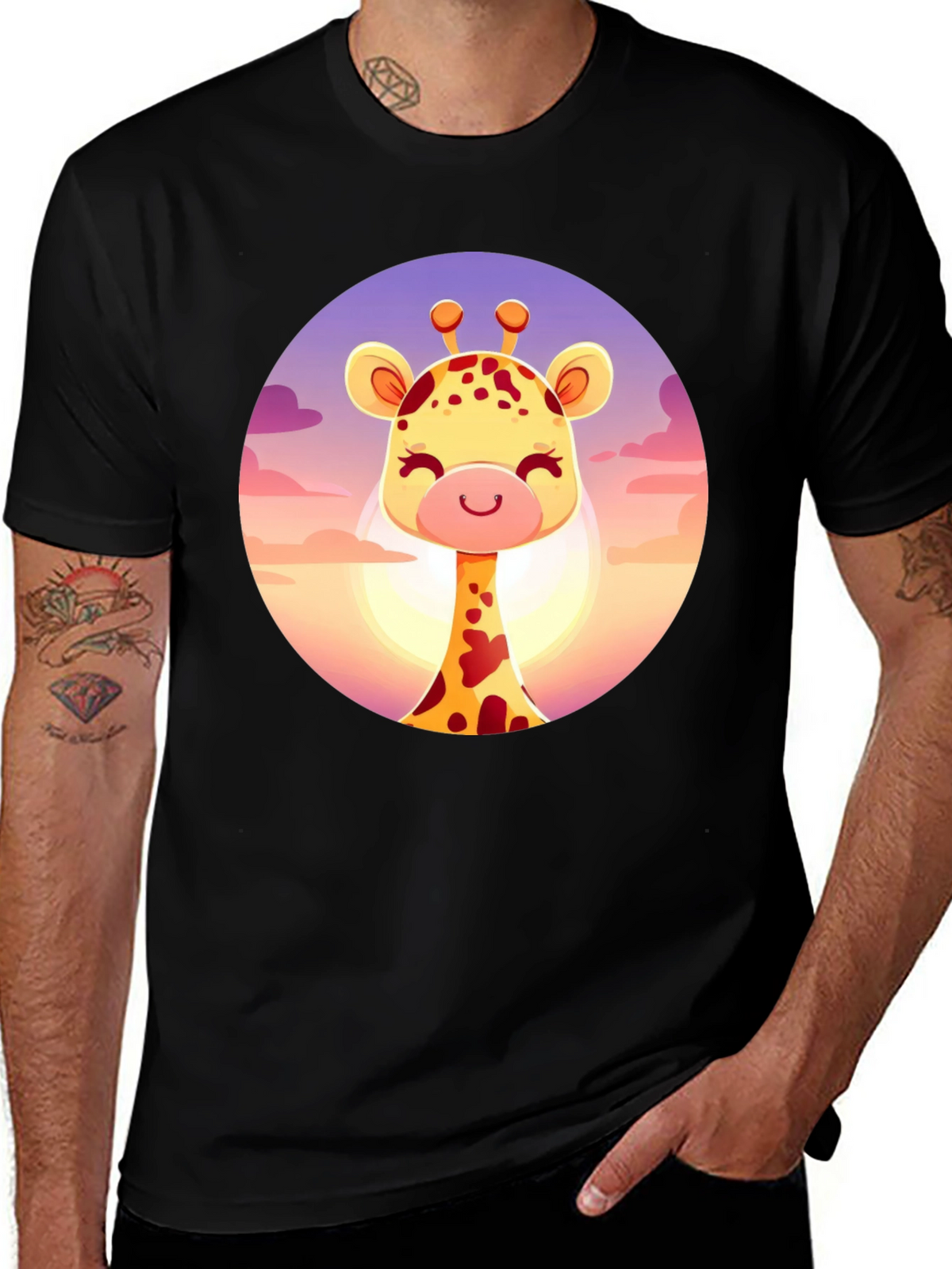 Giraffe Graphic Tee - Cute Animal Design