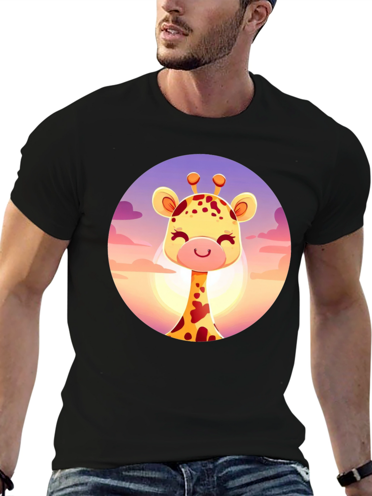 Giraffe Graphic Tee - Cute Animal Design