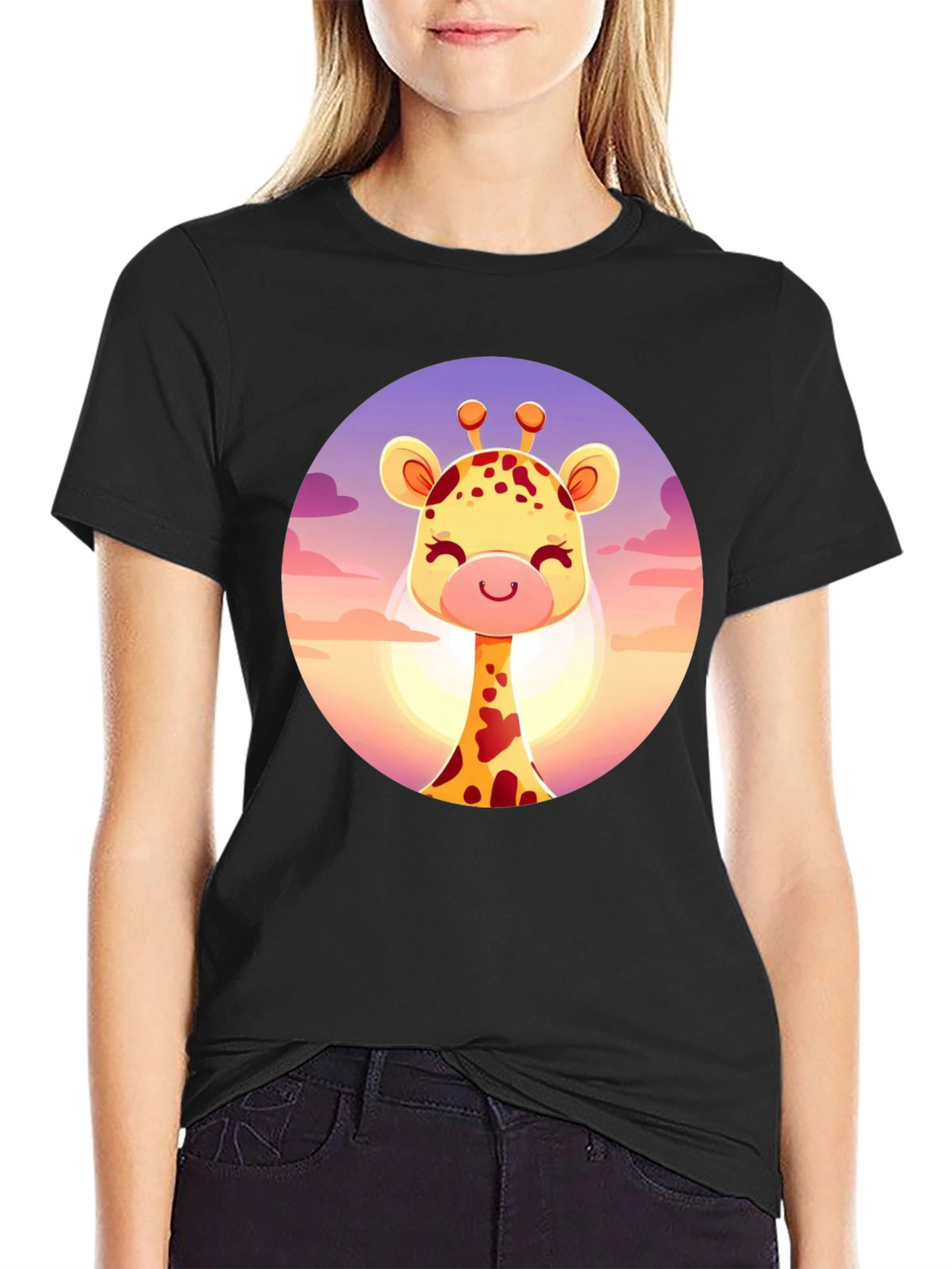Giraffe Graphic Tee - Cute Animal Design