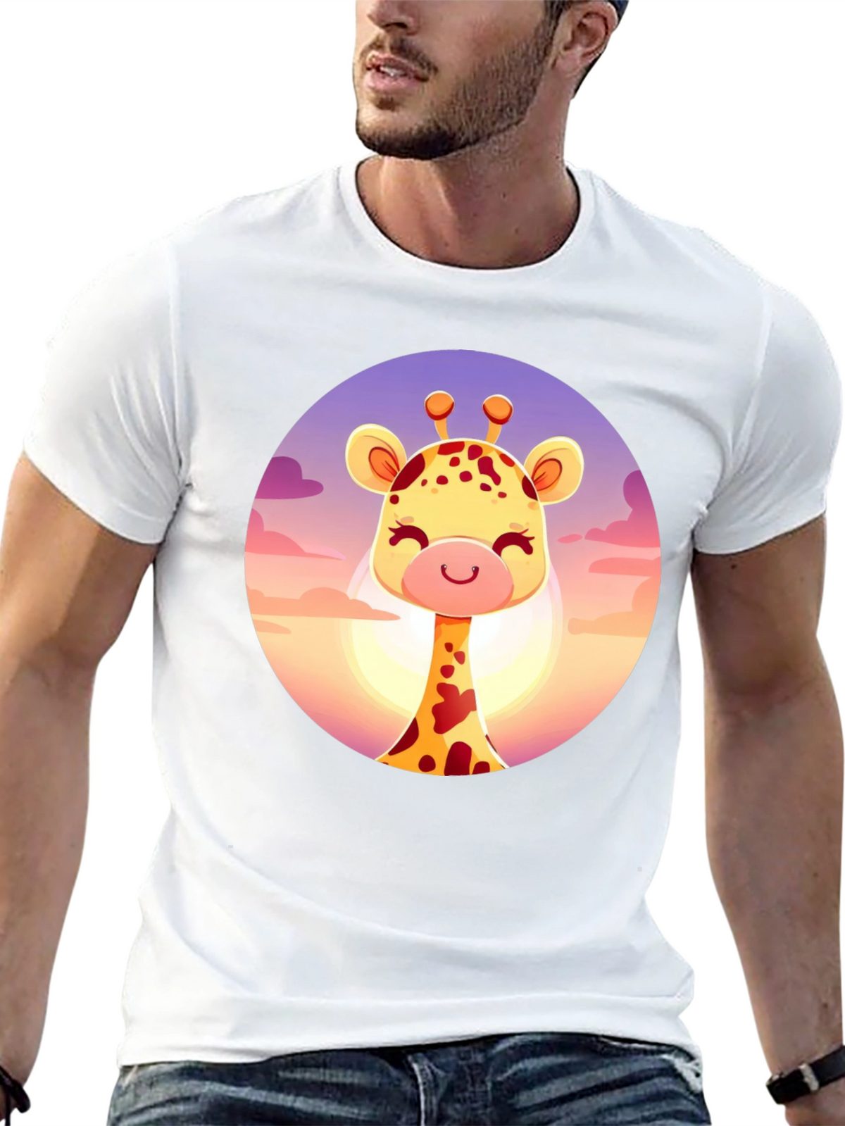Giraffe Graphic Tee - Cute Animal Design