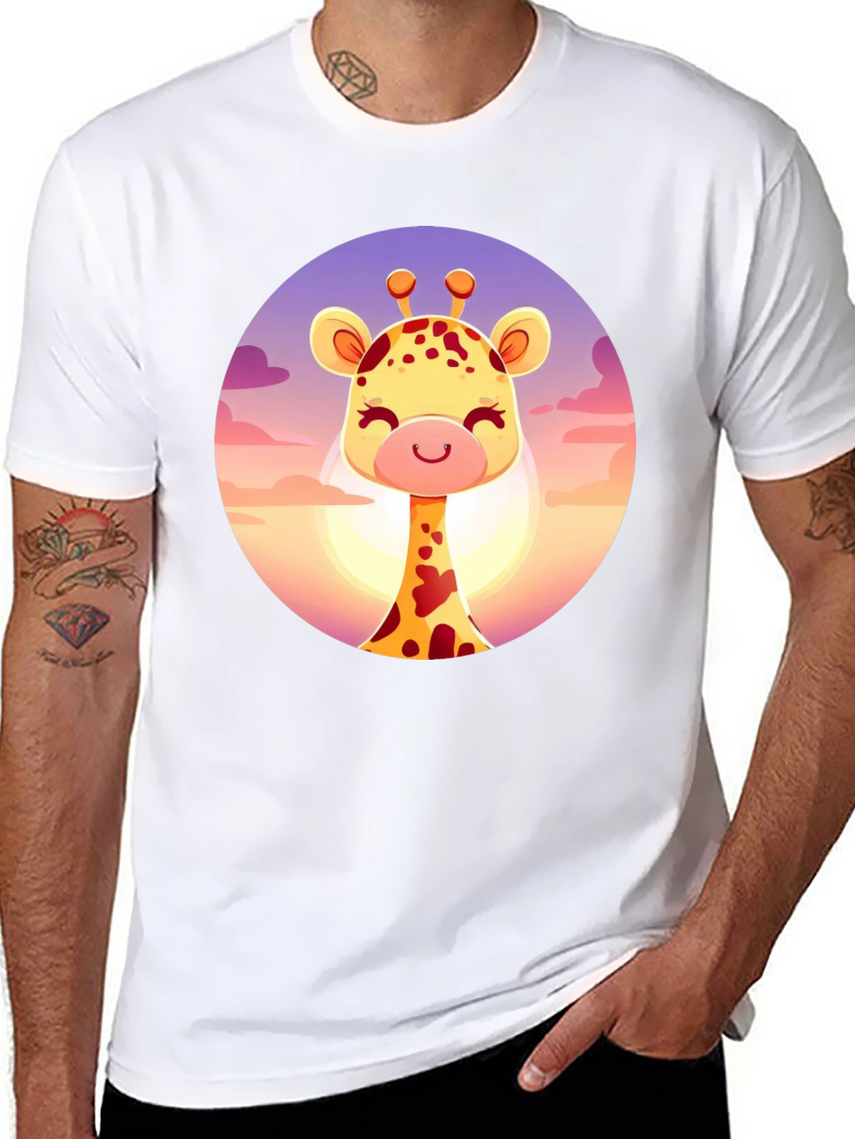 Giraffe Graphic Tee - Cute Animal Design