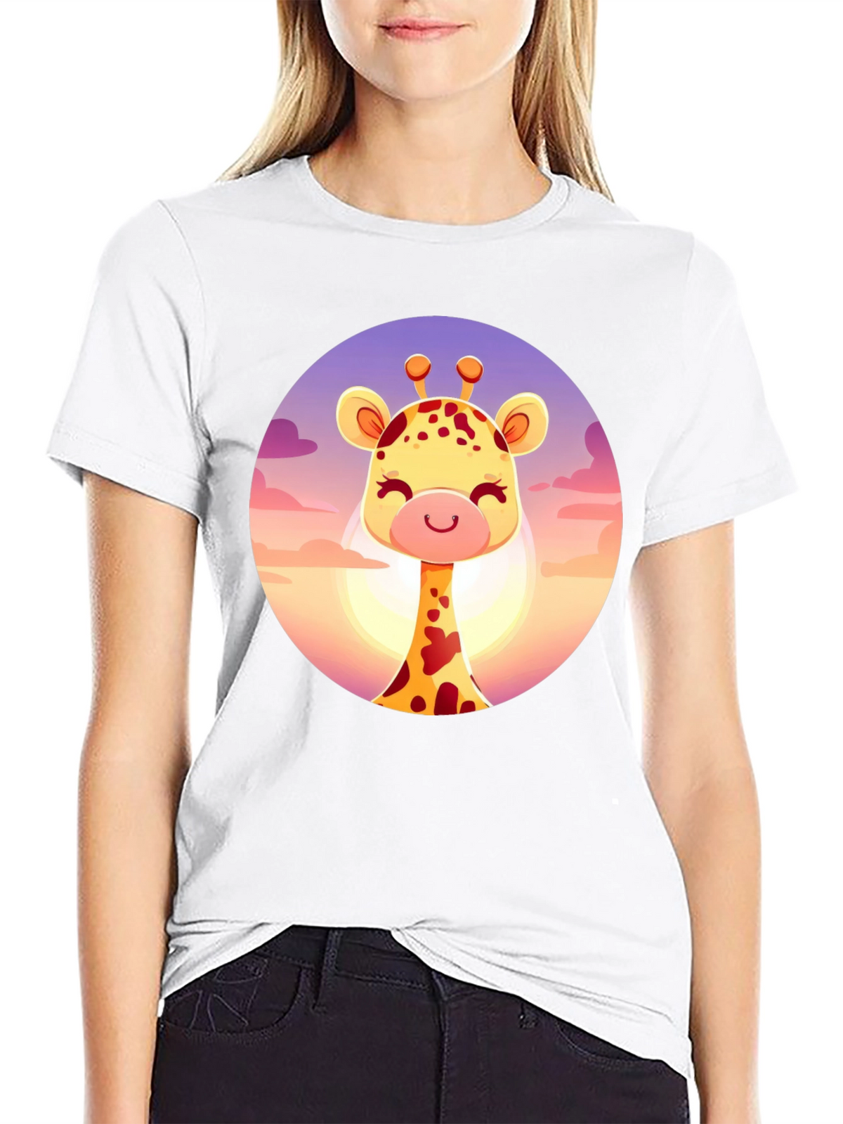 Giraffe Graphic Tee - Cute Animal Design