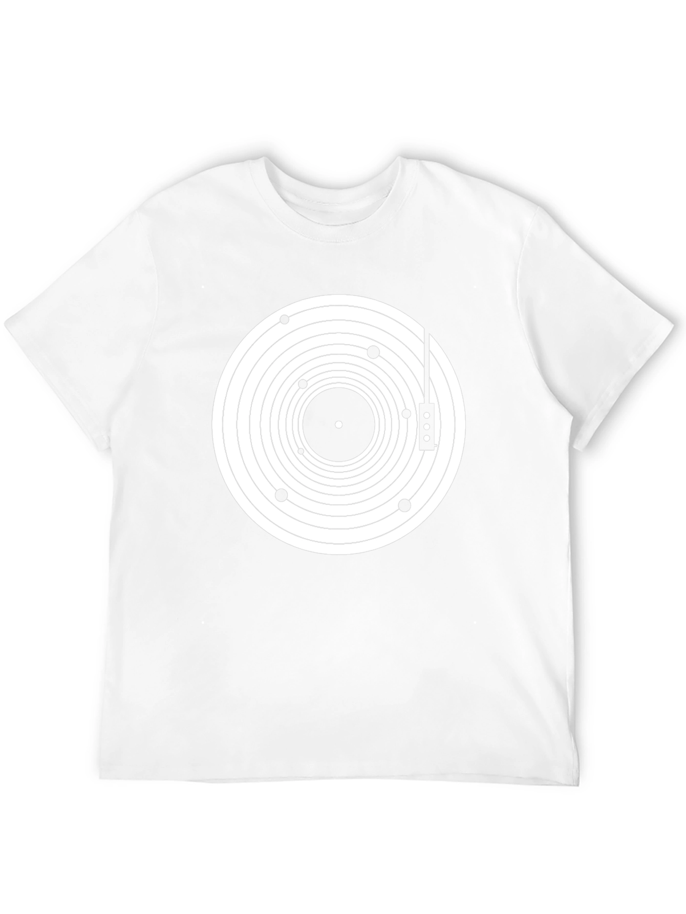 Geometric Record Player T-Shirt - Black
