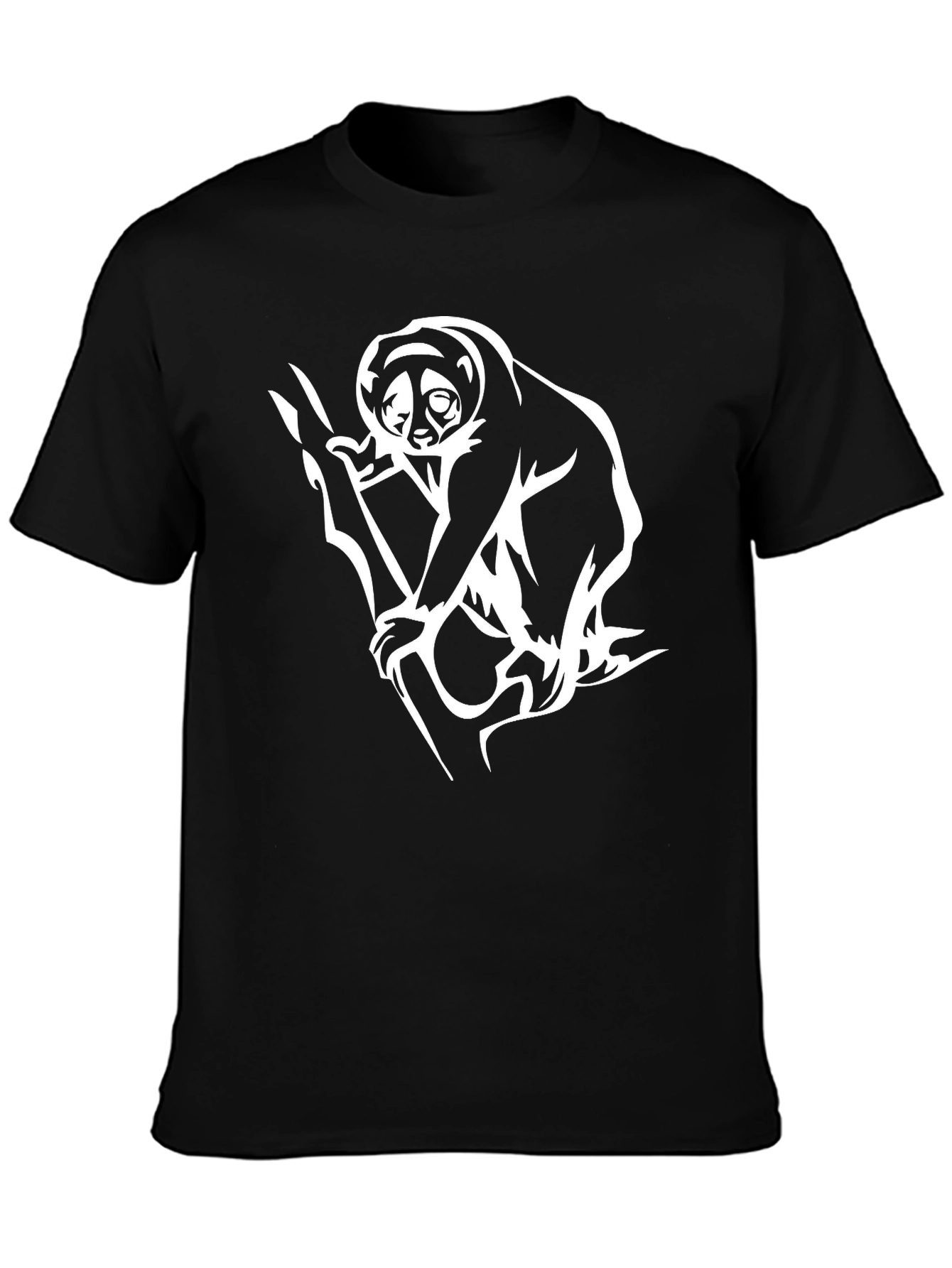 Slow Loris Graphic Tee - Black Cotton Shirt