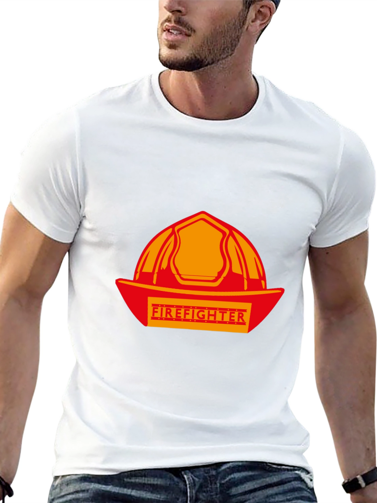 Firefighter Helmet T-Shirt - Black Graphic Tee