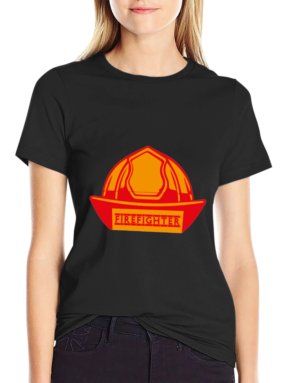 Firefighter Helmet T-Shirt - Black Graphic Tee