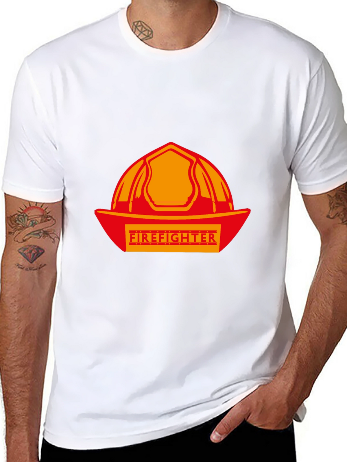 Firefighter Helmet T-Shirt - Black Graphic Tee