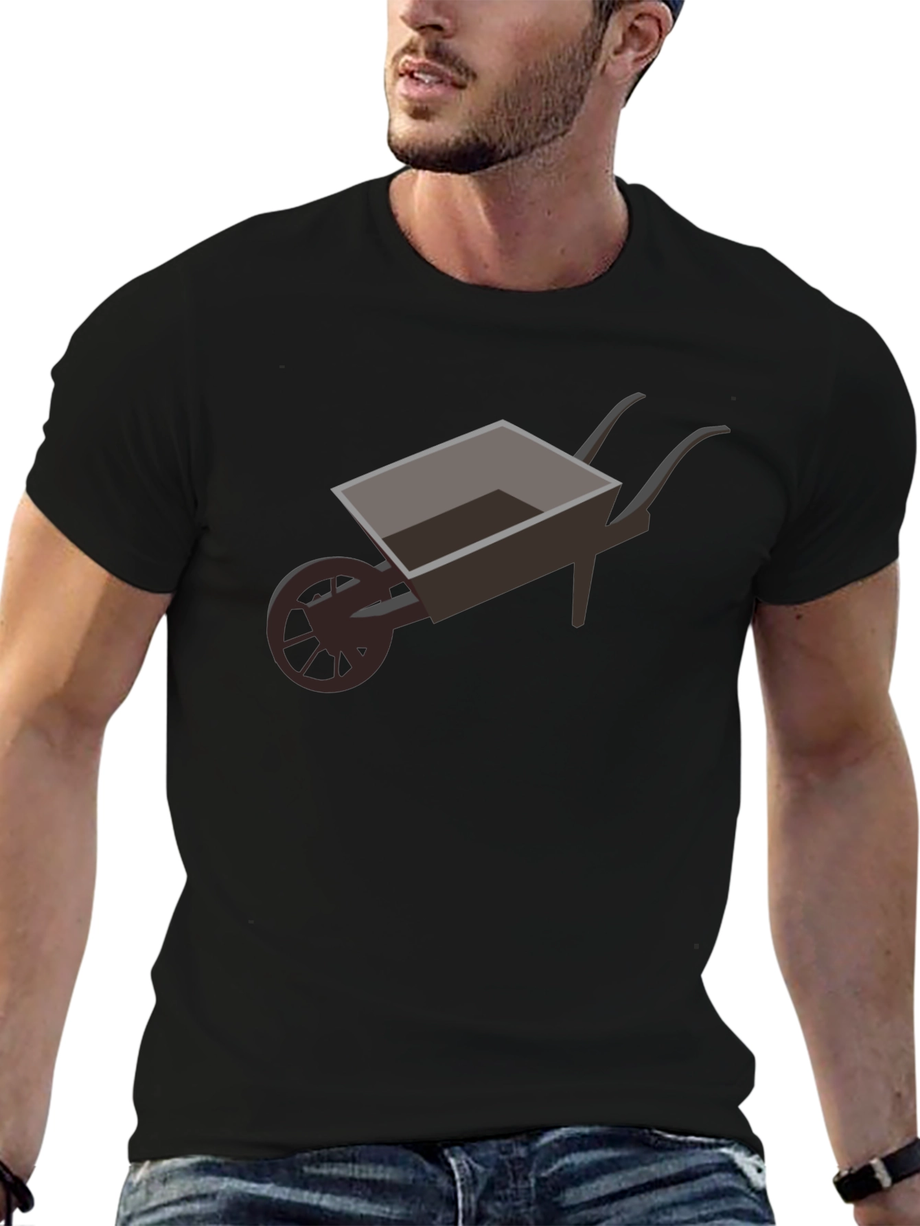 Novelty Wheelbarrow Graphic Tee - Black