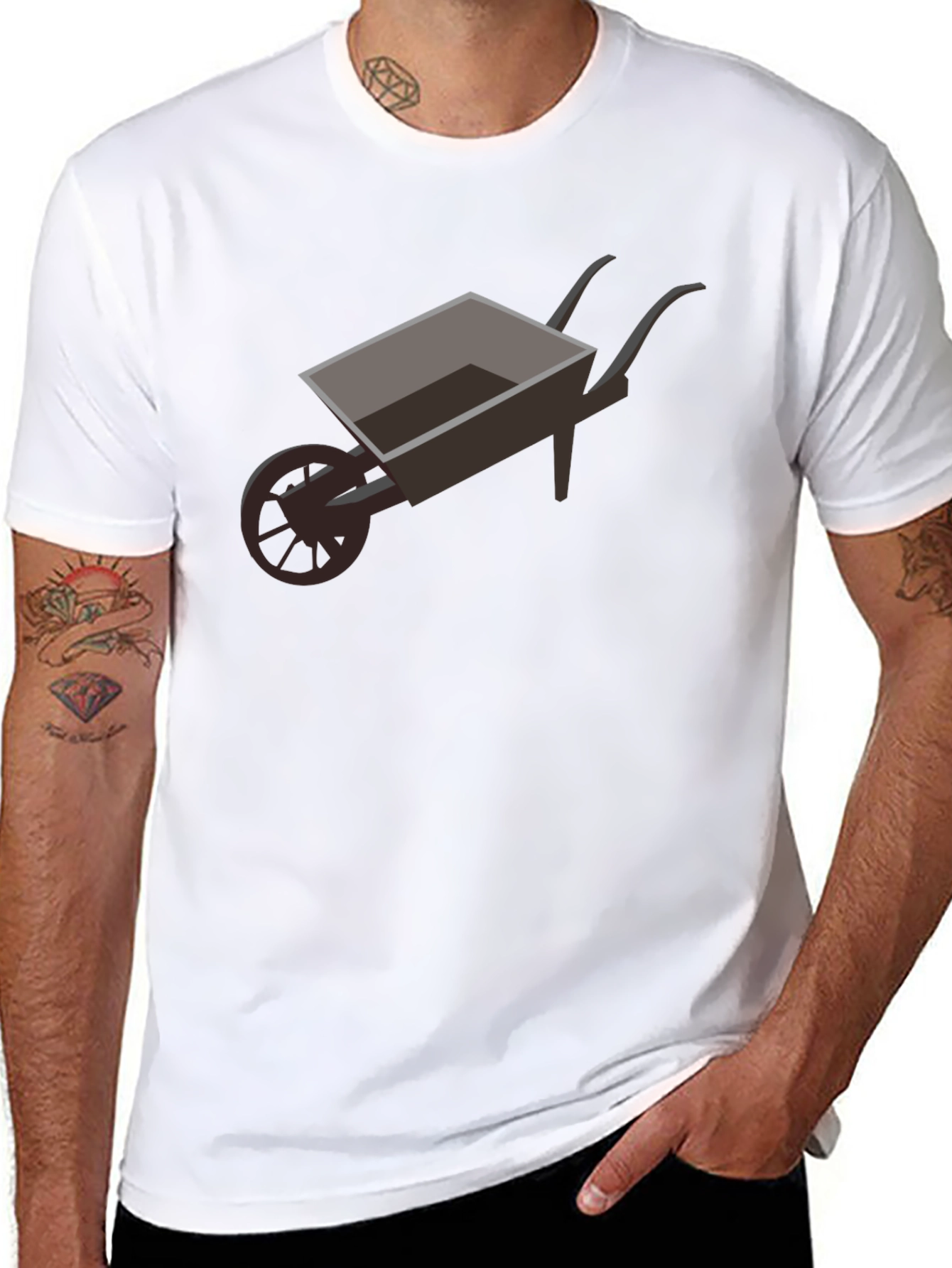 Novelty Wheelbarrow Graphic Tee - Black