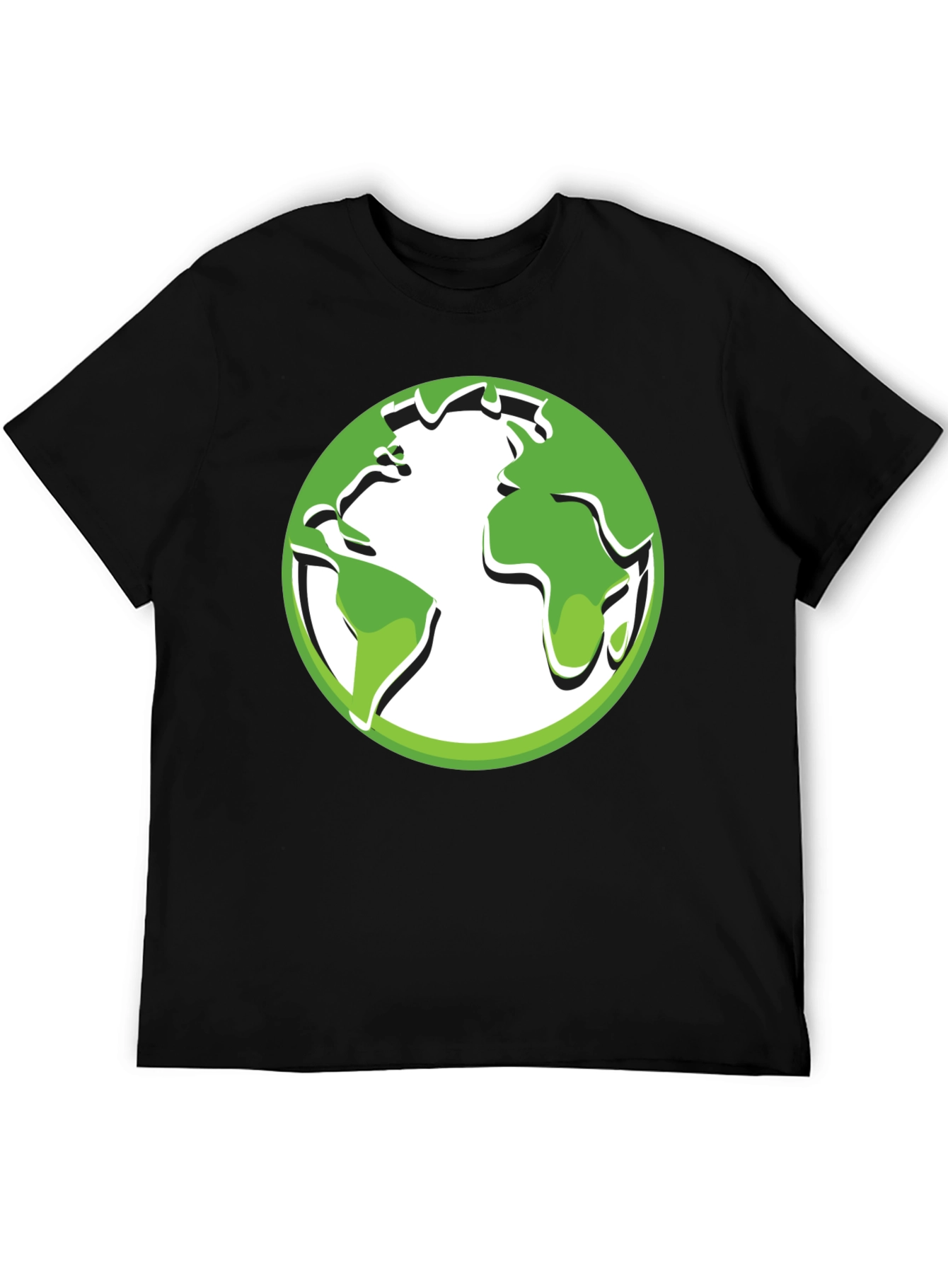 Eco-Friendly Earth Graphic Tee - Black