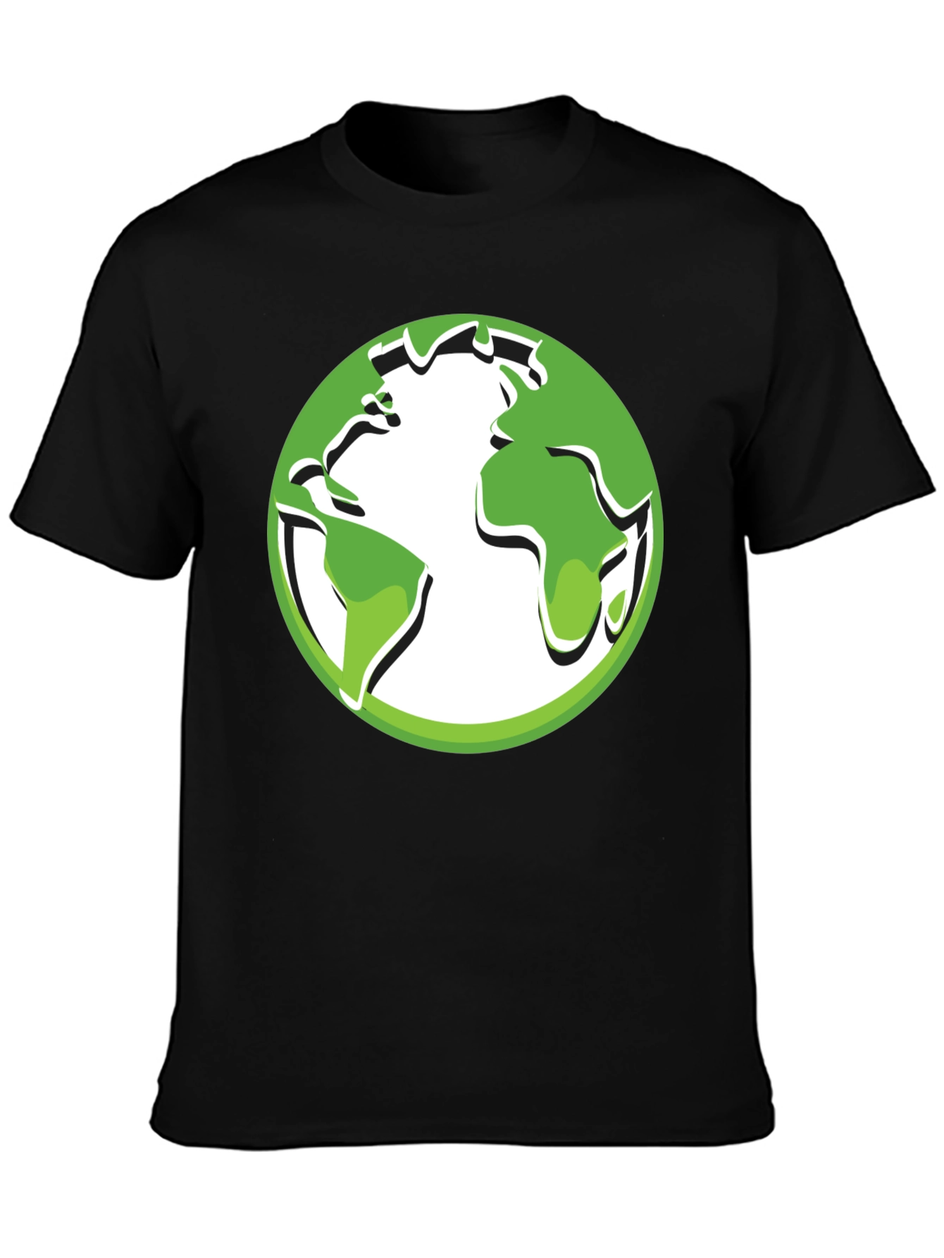 Eco-Friendly Earth Graphic Tee - Black