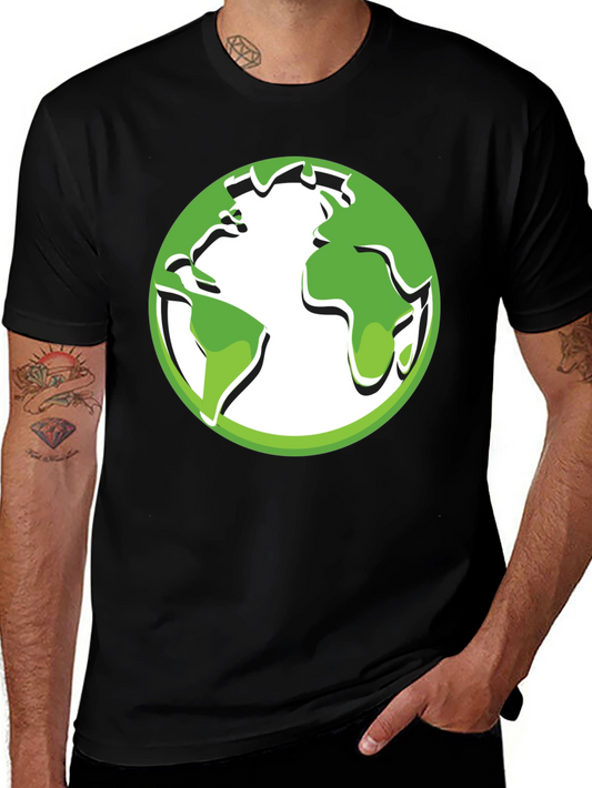 Eco-Friendly Earth Graphic Tee - Black
