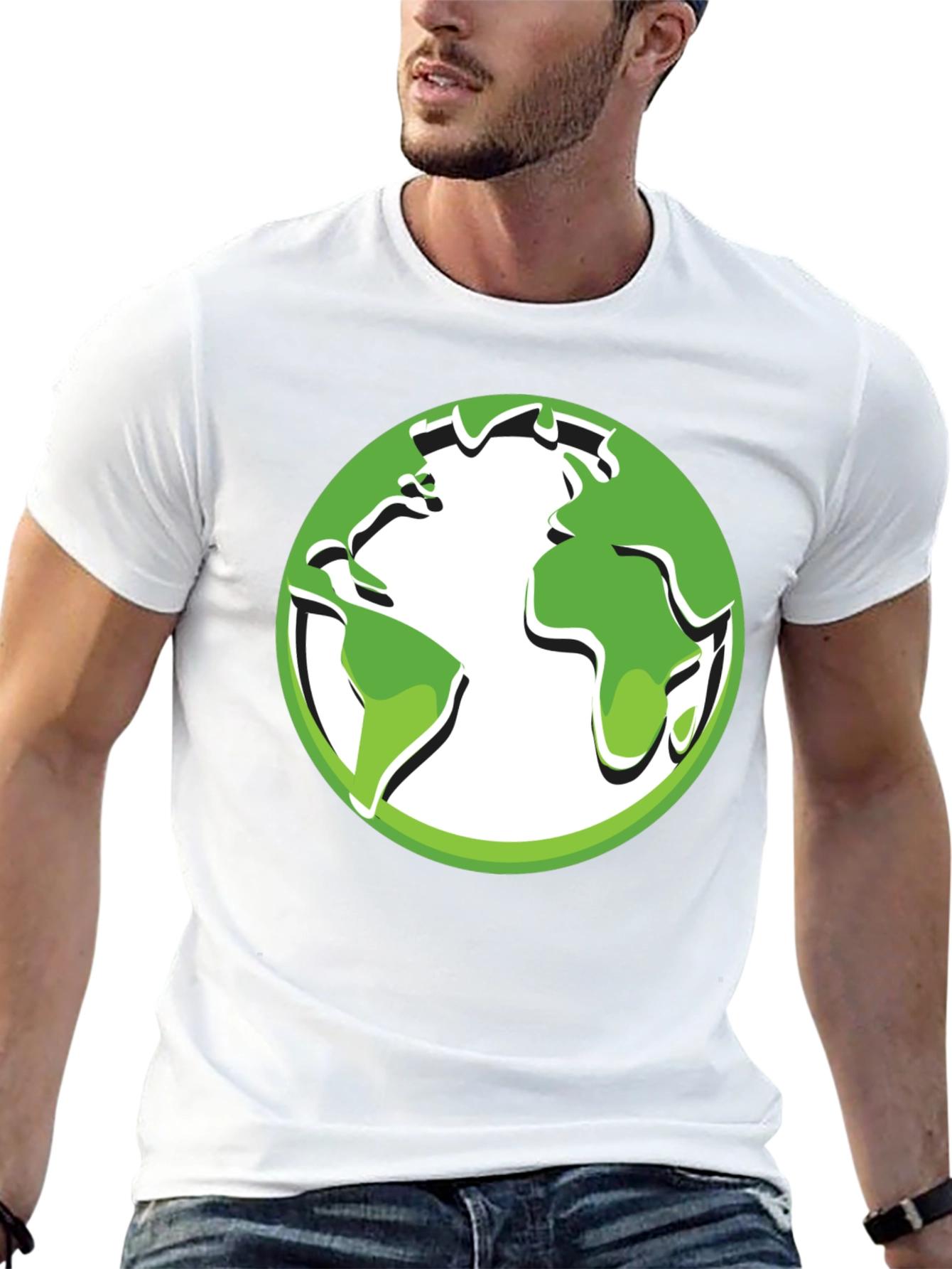Eco-Friendly Earth Graphic Tee - Black