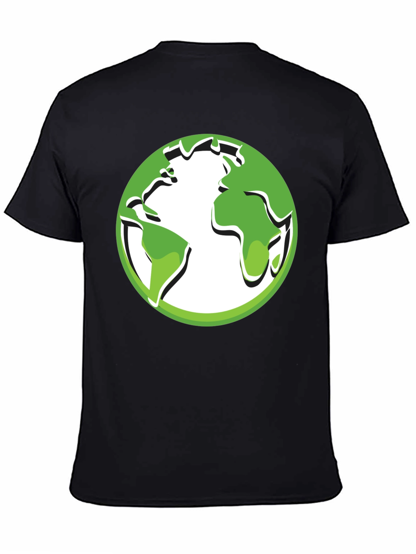 Eco-Friendly Earth Graphic Tee - Black