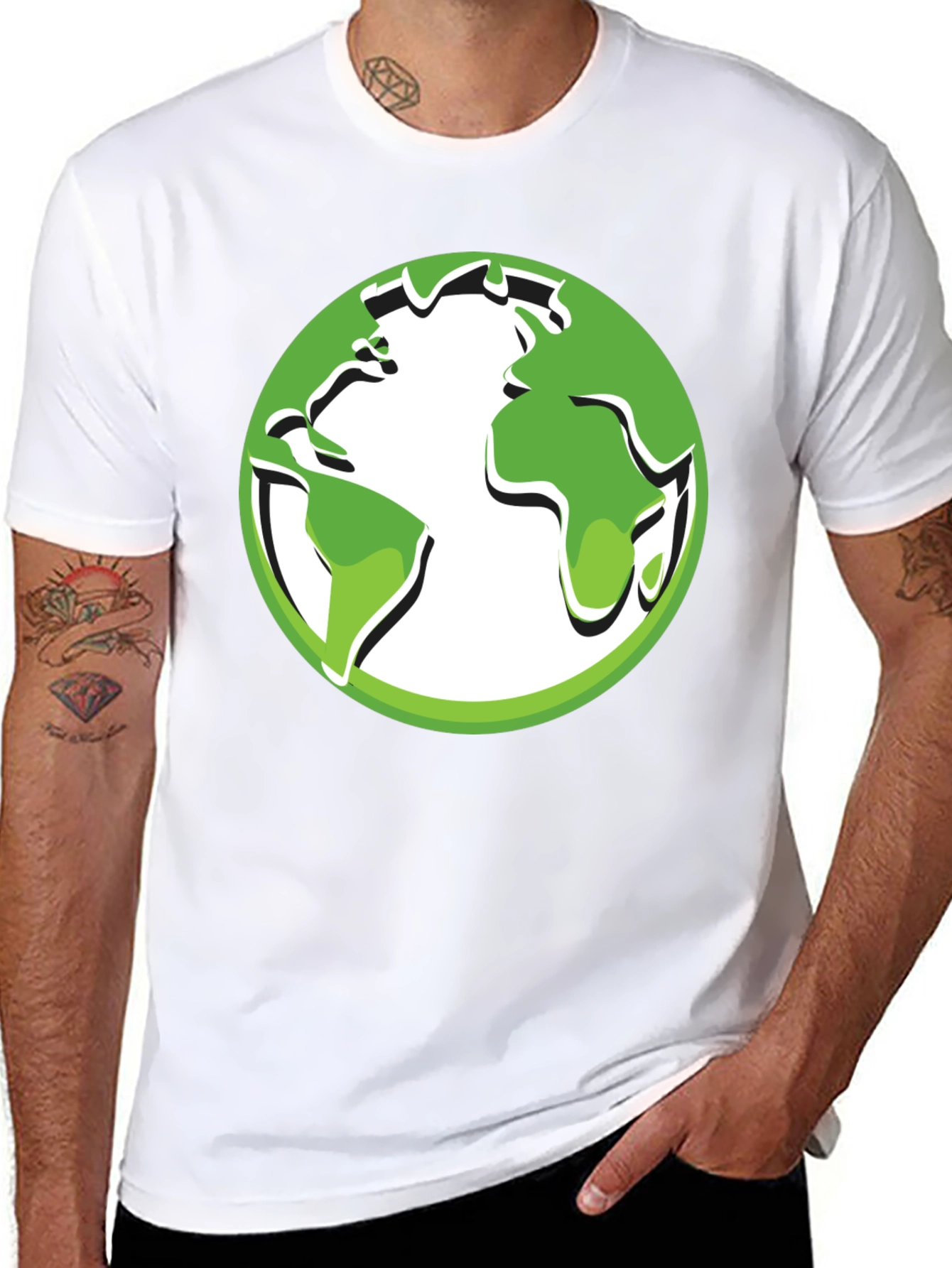 Eco-Friendly Earth Graphic Tee - Black