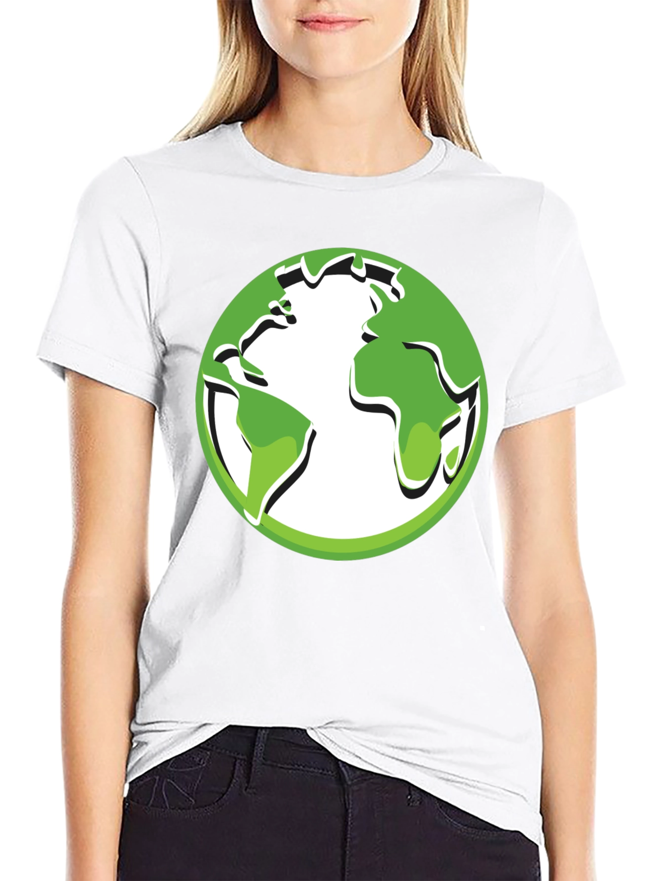 Eco-Friendly Earth Graphic Tee - Black